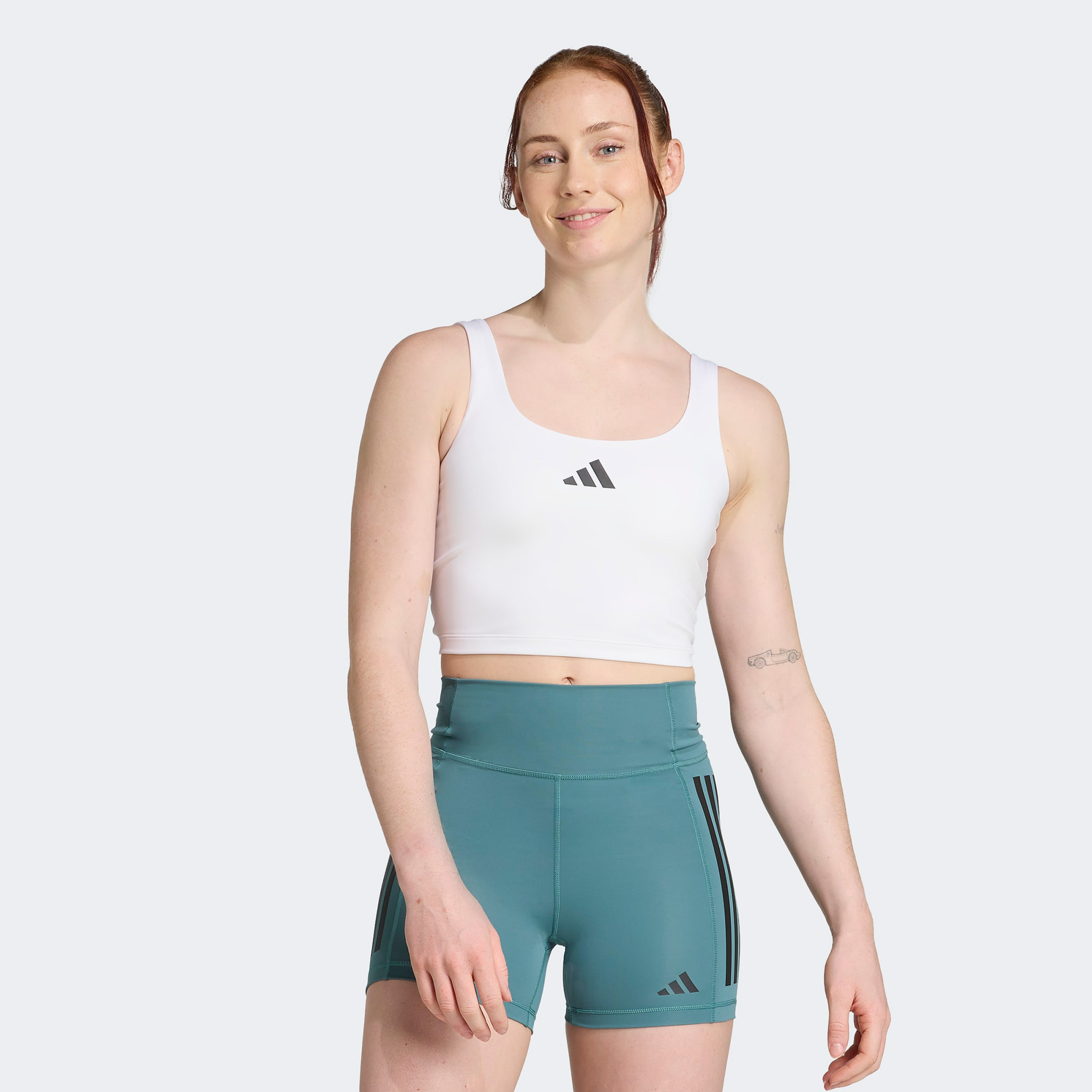 adidas Optime Power Kadın Beyaz Crop T-Shirt