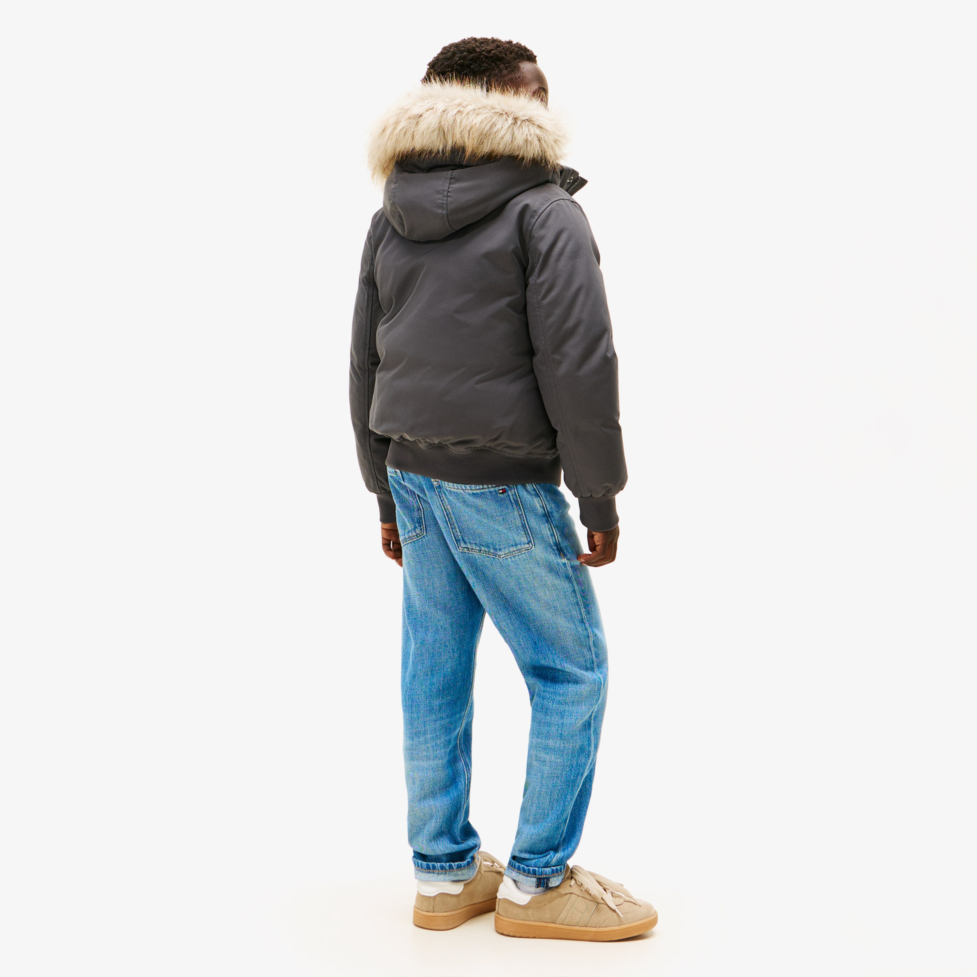 Tommy Hilfiger Fake Çocuk Bomber Gri Mont