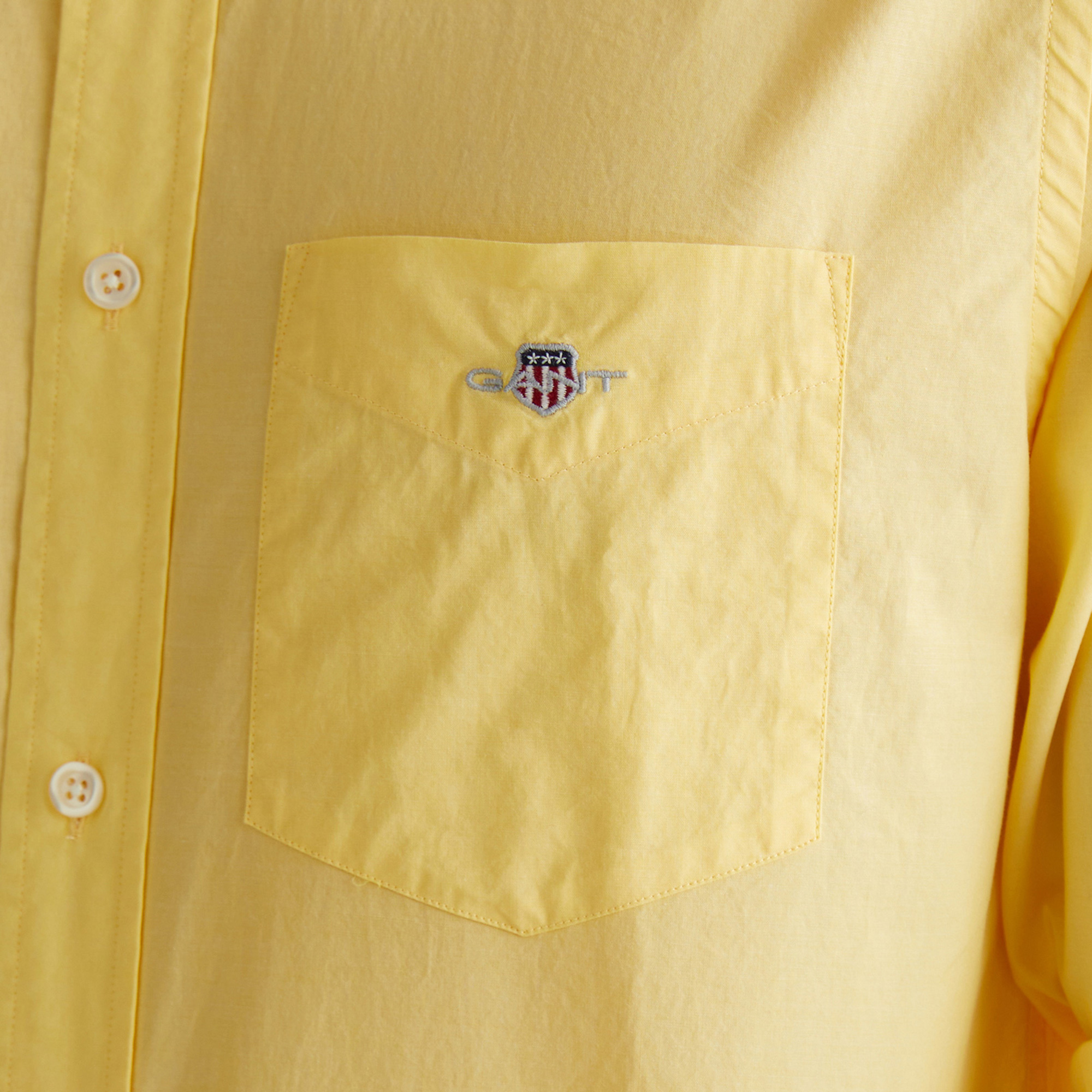GANT Erkek Sarı Regular Fit Düğmeli Yaka Poplin Gömlek