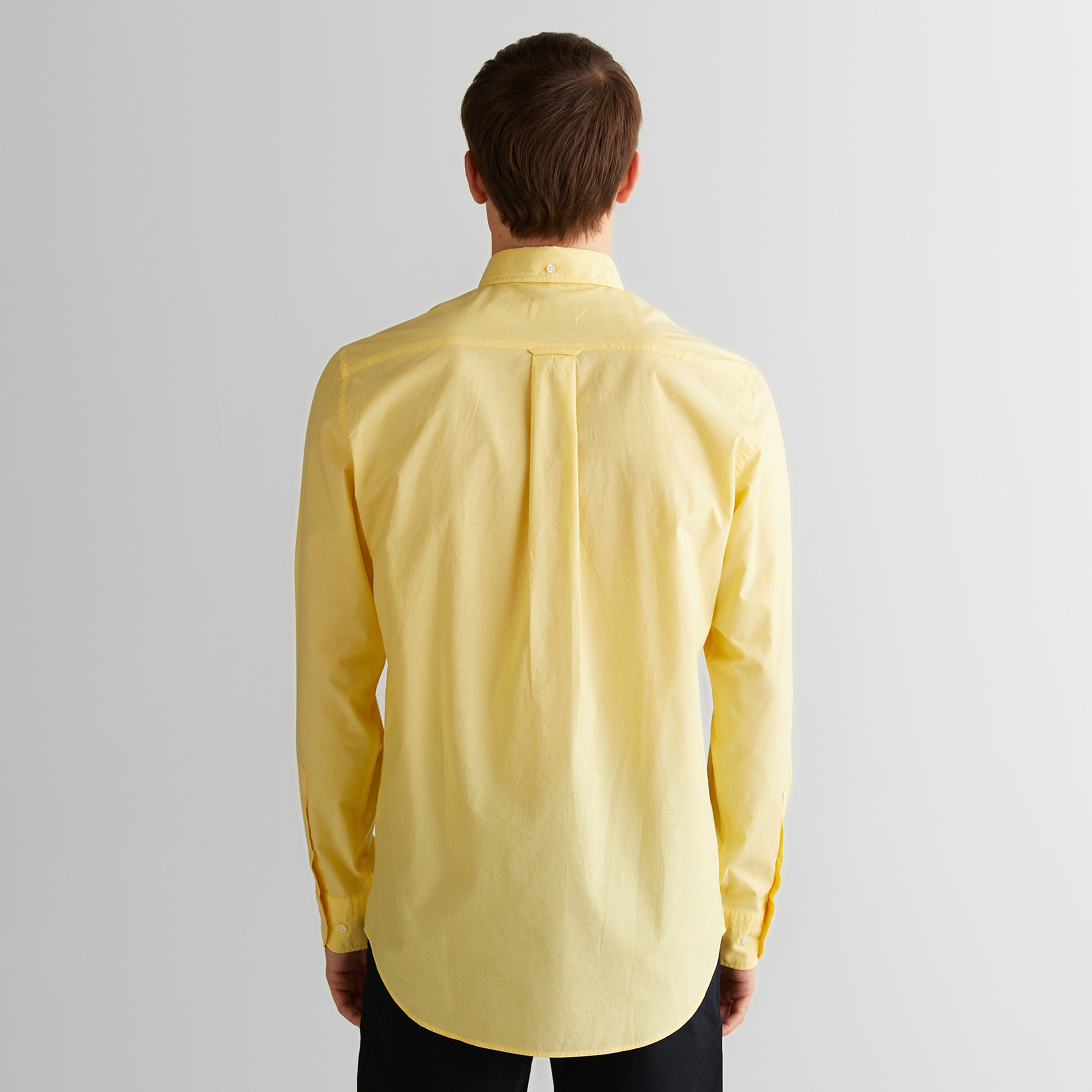 GANT Erkek Sarı Regular Fit Düğmeli Yaka Poplin Gömlek