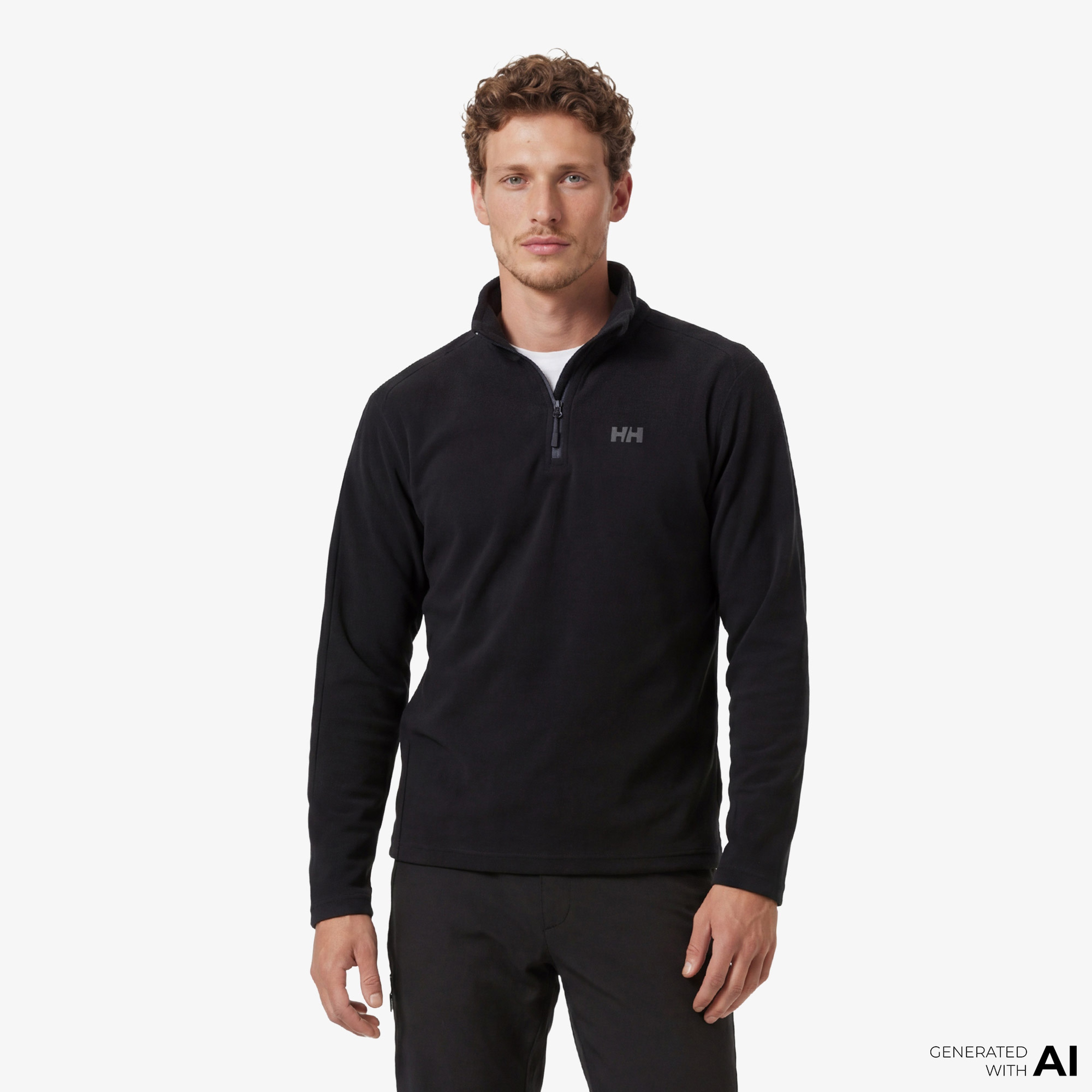 Helly Hansen Light Half Zip Erkek Siyah Outdoor Polar