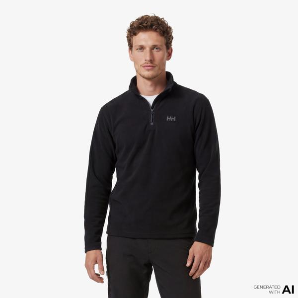Helly Hansen Light Half Zip Erkek Siyah Outdoor Polar