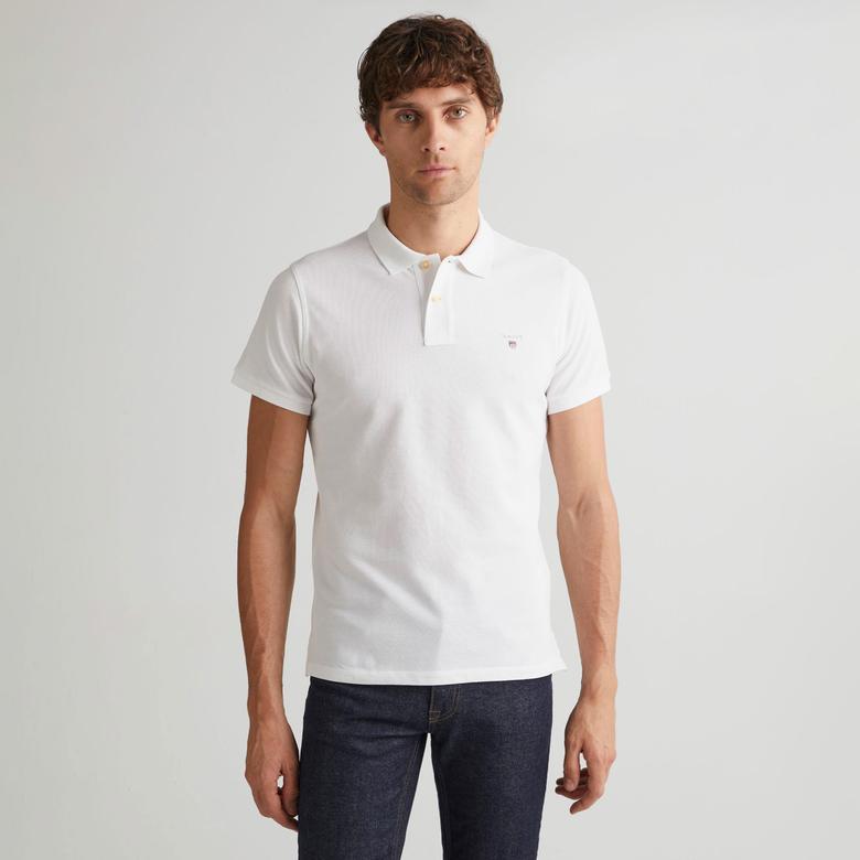 GANT Erkek Beyaz Regular Fit Polo