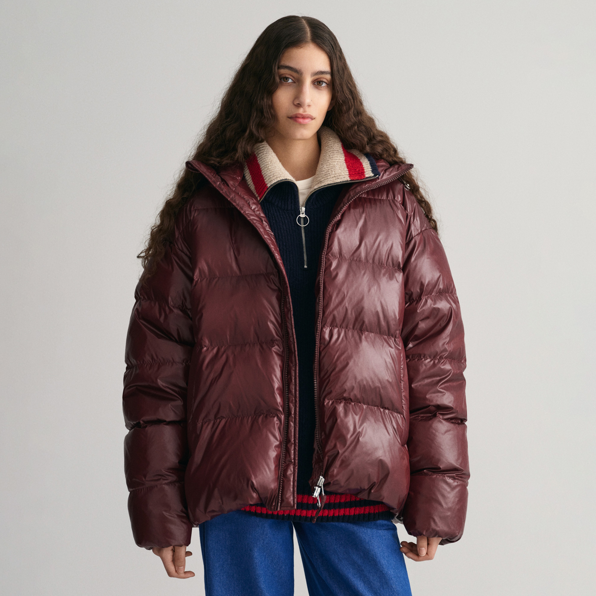GANT Erkek Bordo Oversize Fit Kapüşonlu Kuş Tüyü Mont