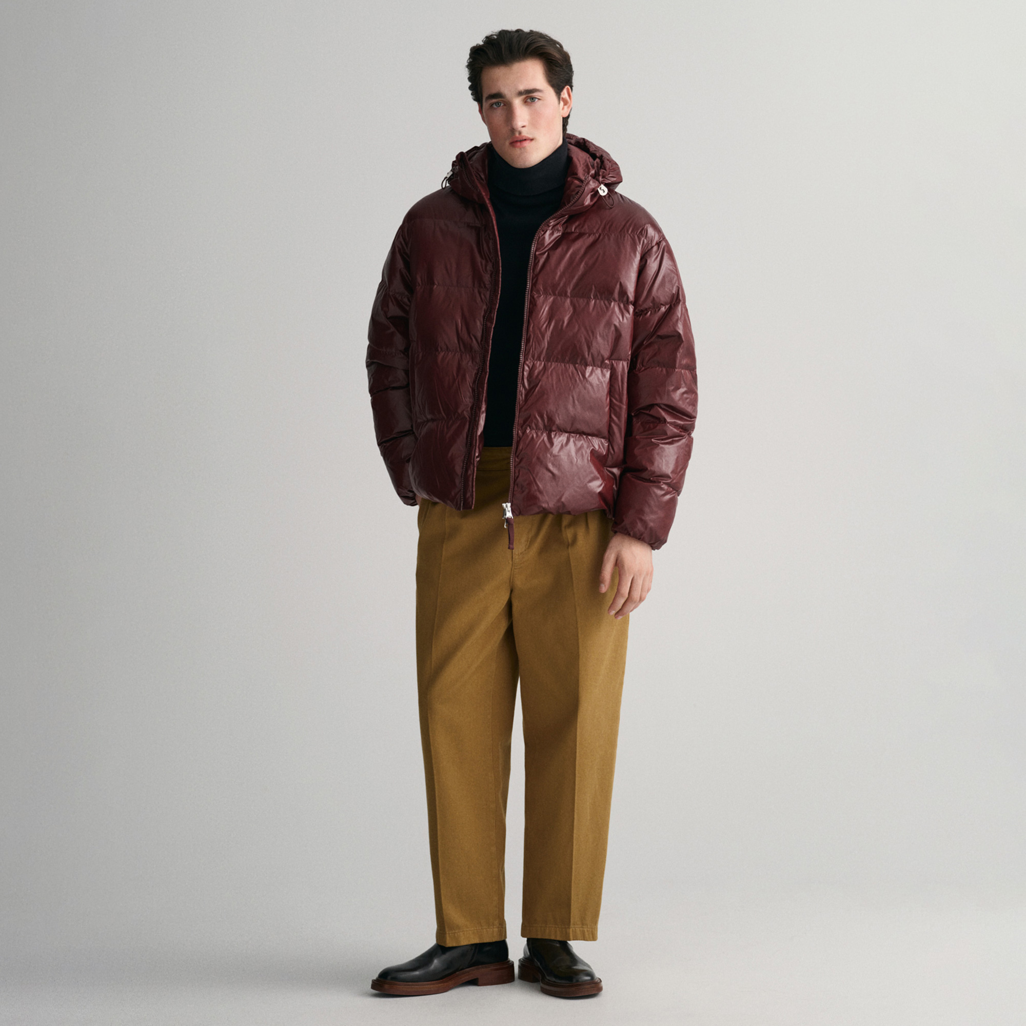 GANT Erkek Bordo Oversize Fit Kapüşonlu Kuş Tüyü Mont