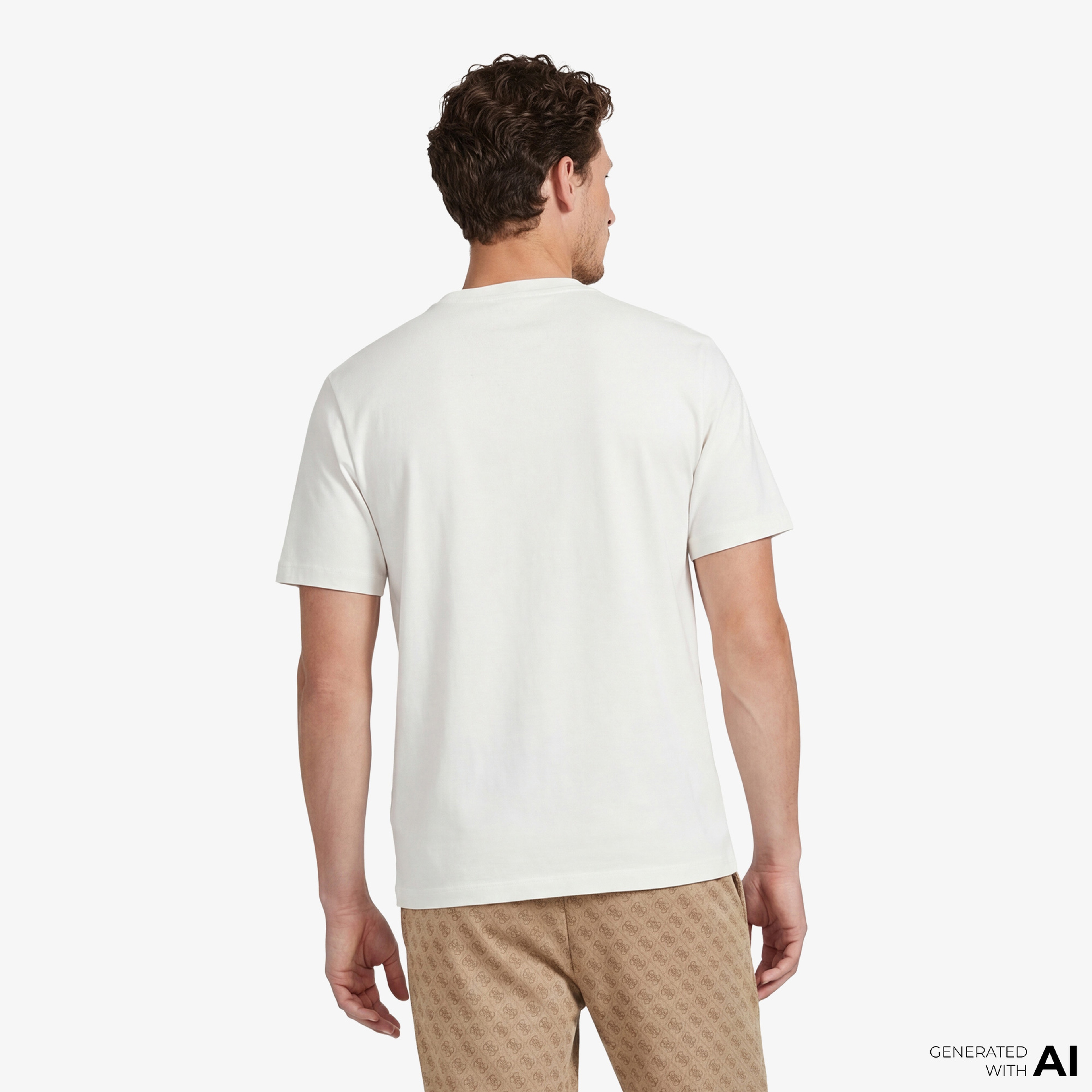 Guess Erkek Krem T-Shirt