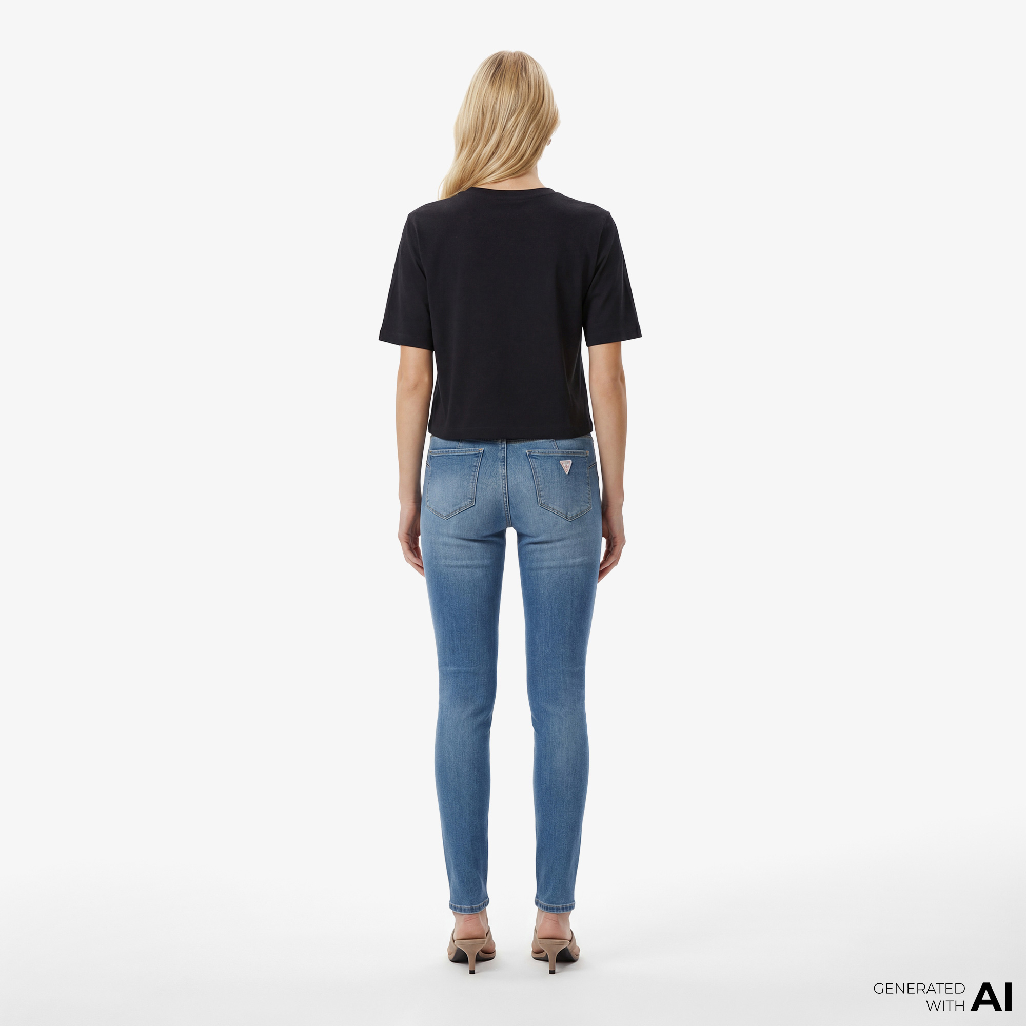 Guess Kadın Mavi Kot Pantolon