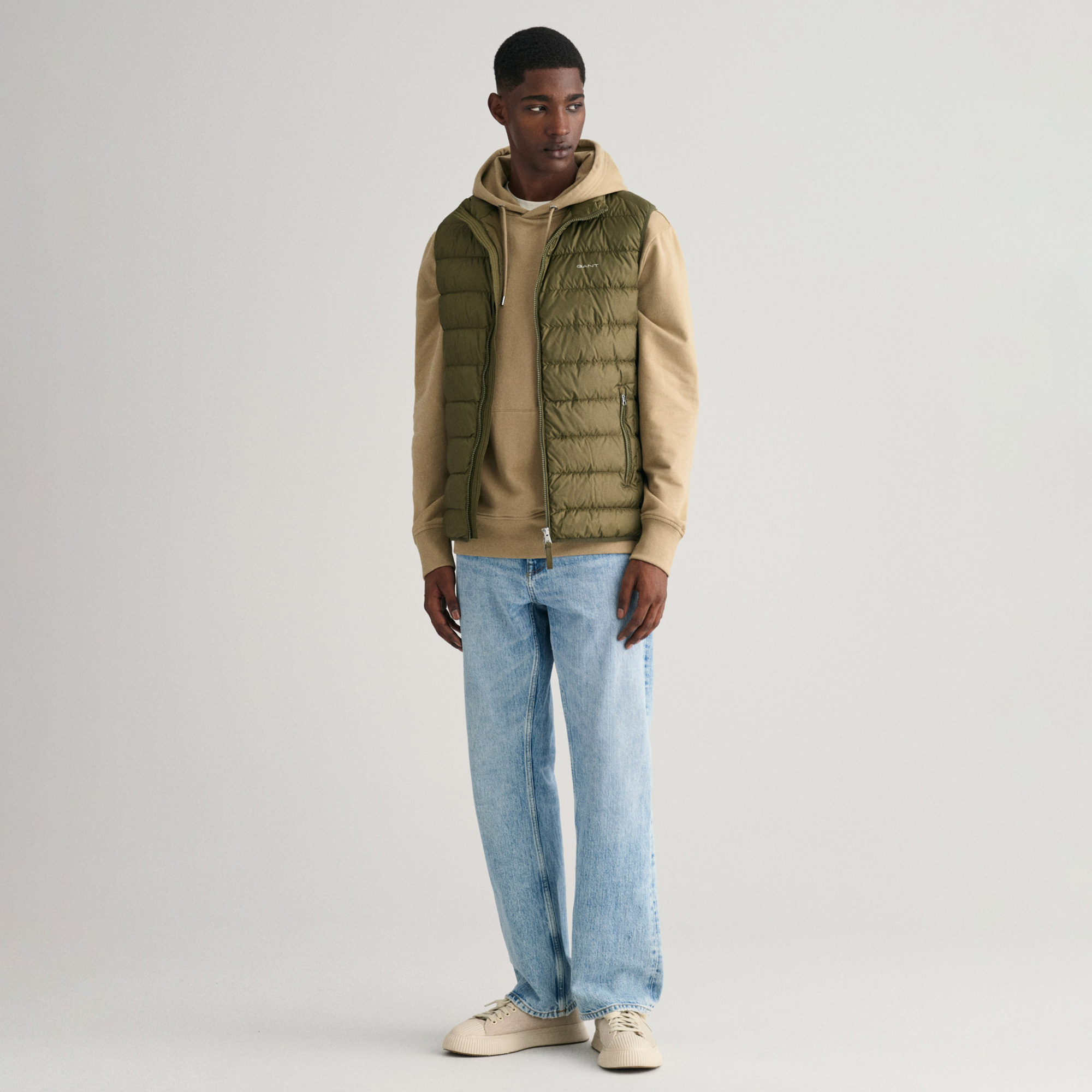 GANT Erkek Yeşil Regular Fit Dik Yaka Kapitone Yelek