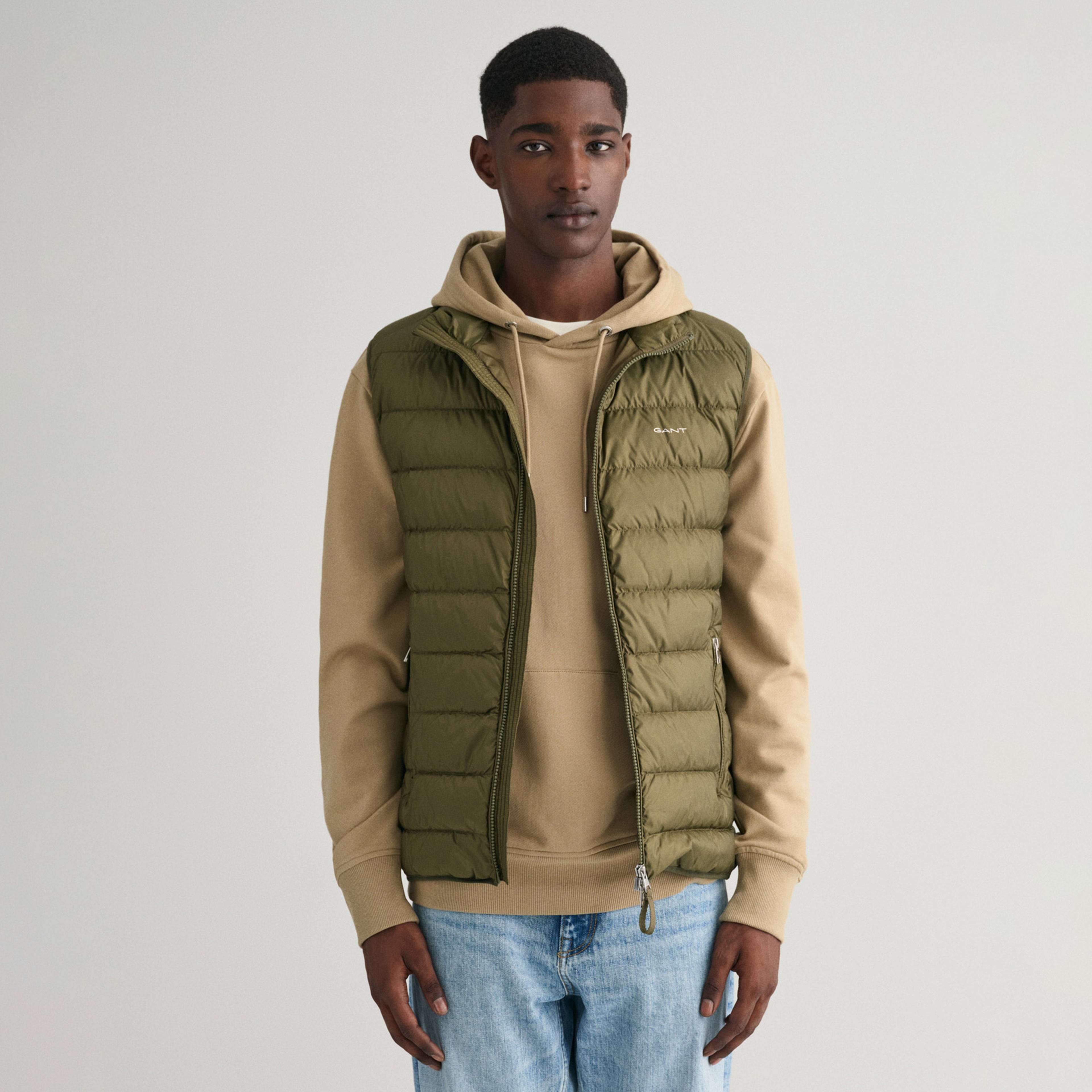 GANT Erkek Yeşil Regular Fit Dik Yaka Kapitone Yelek