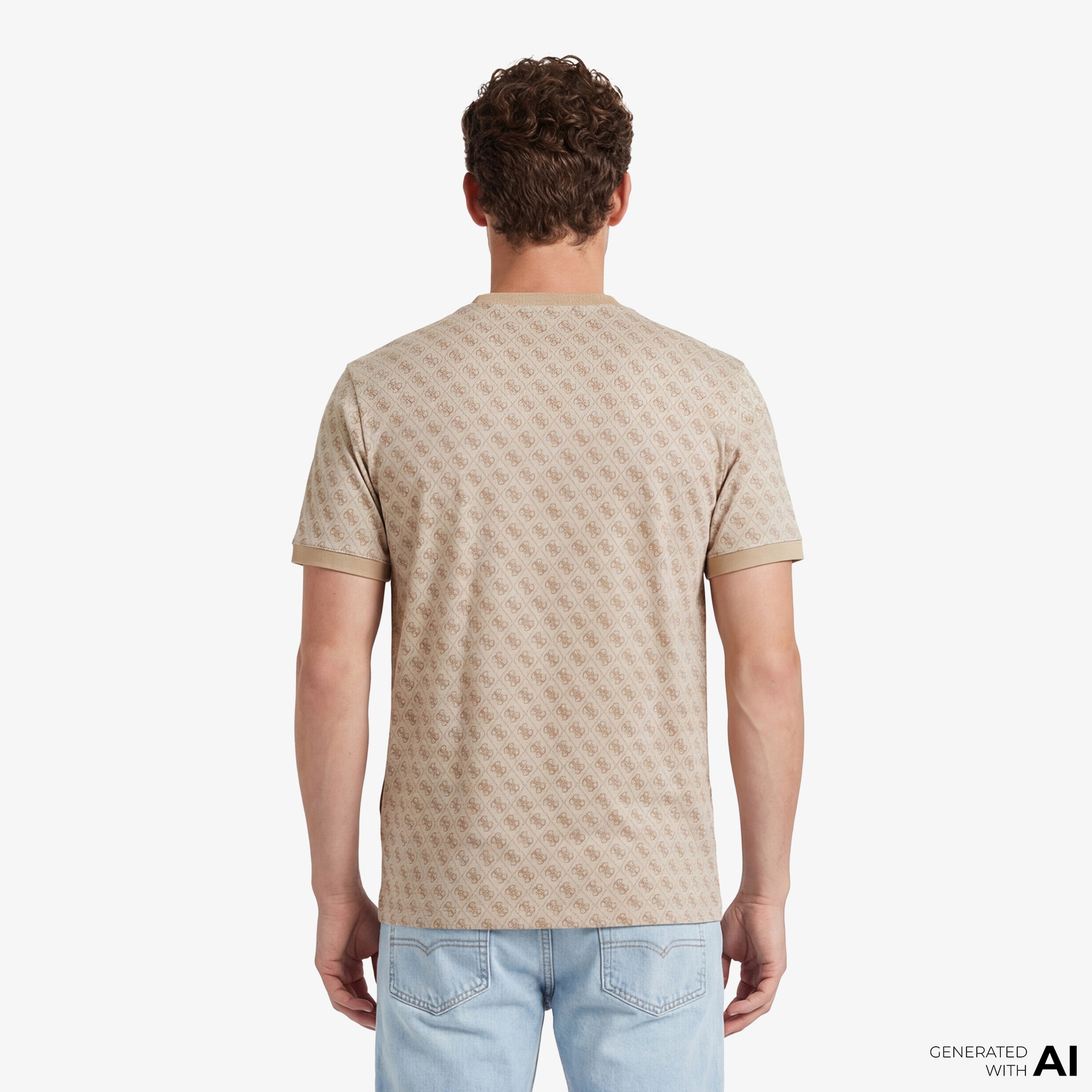 Guess Erkek Bej T-Shirt