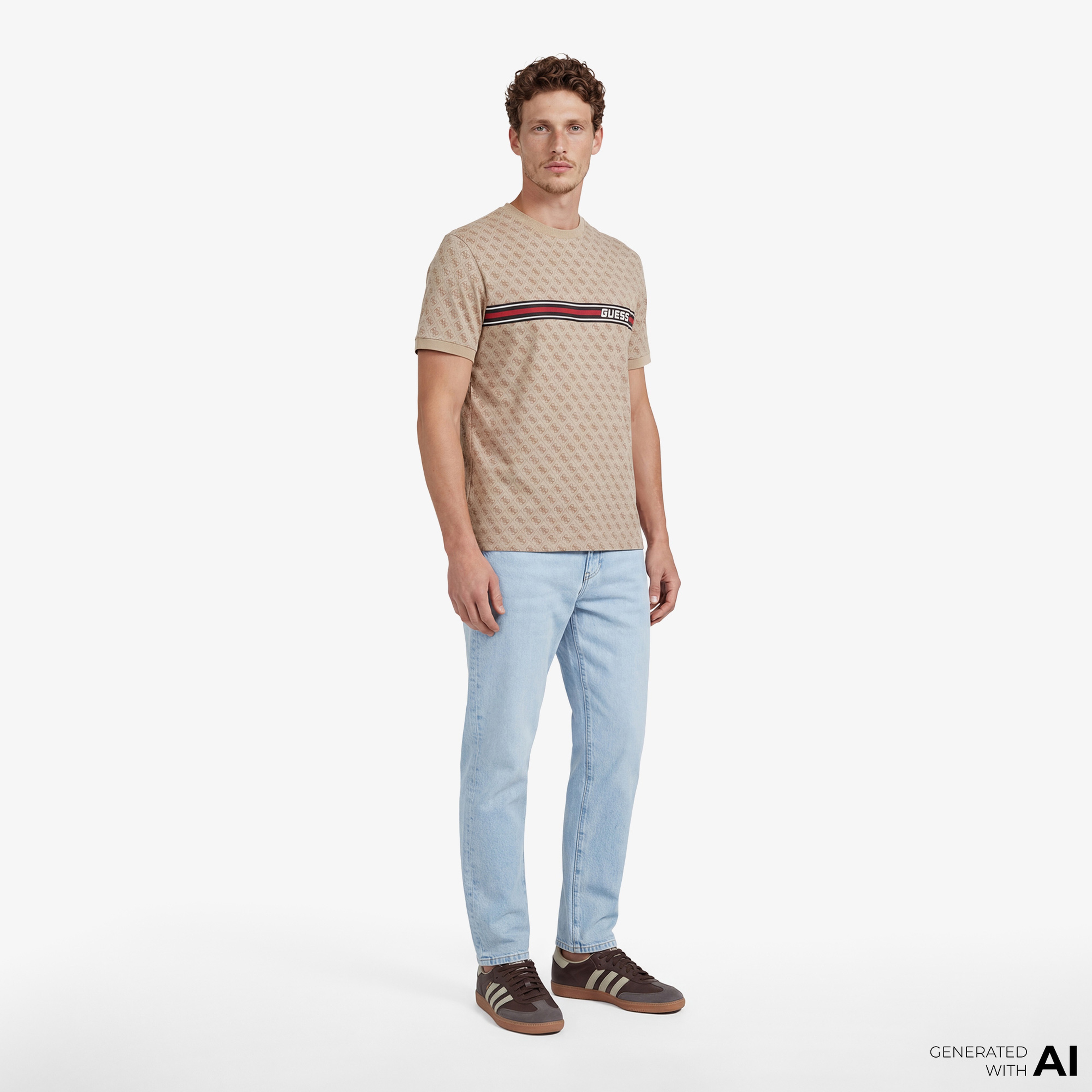 Guess Erkek Bej T-Shirt