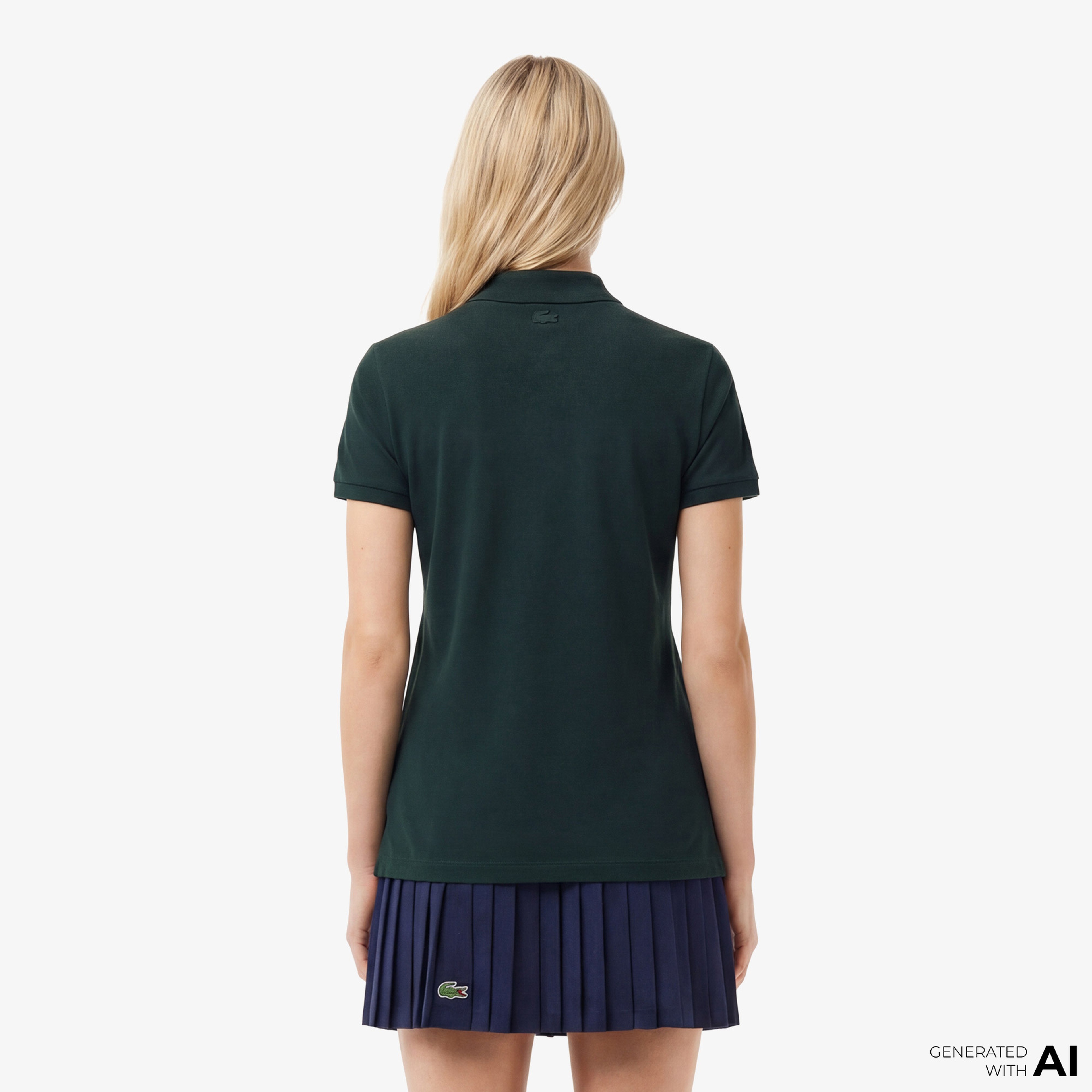 Kadın Slim Fit Koyu Yeşil Polo