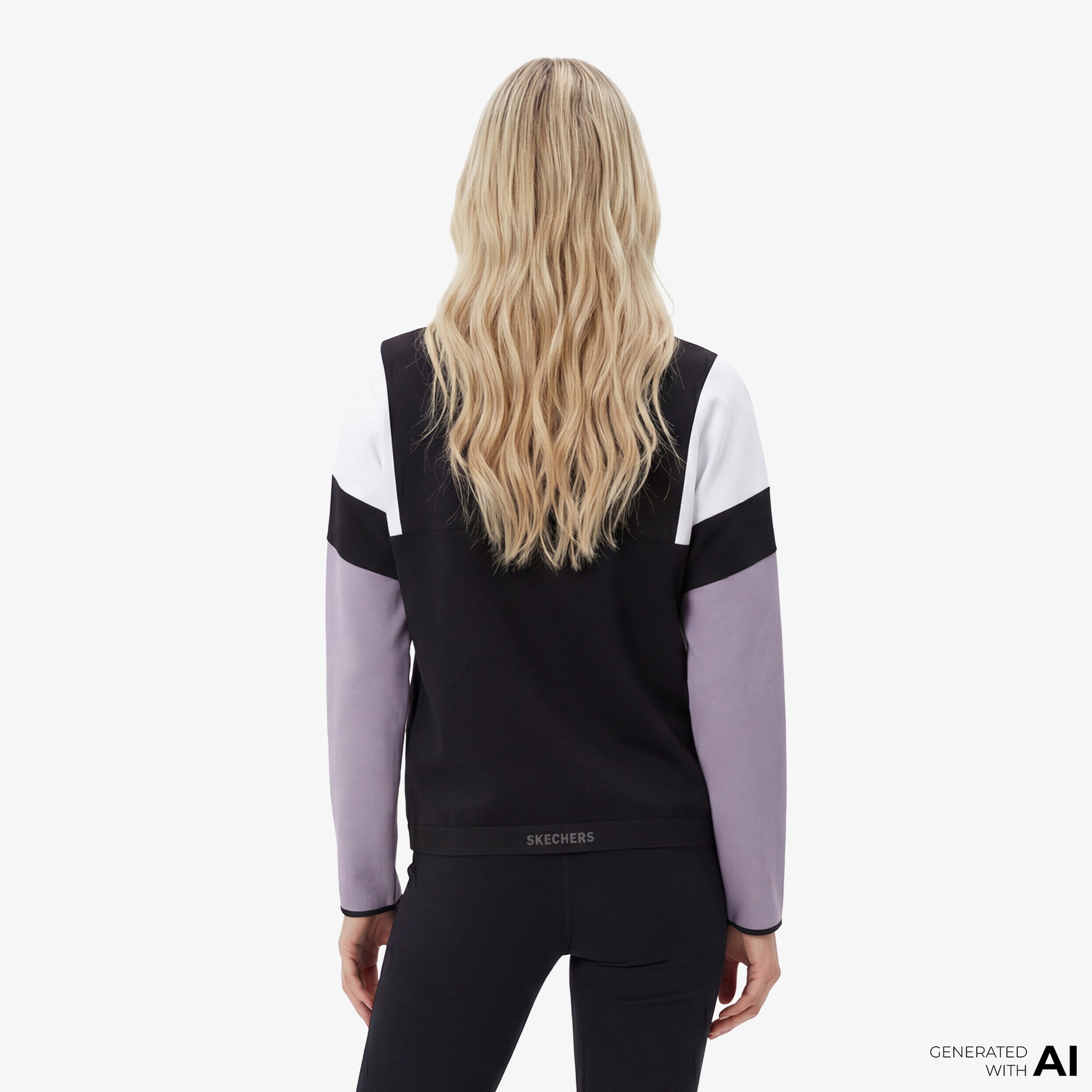 Skechers 2Xi-Lock Half Zip Kadın Beyaz Günlük Sweatshirt