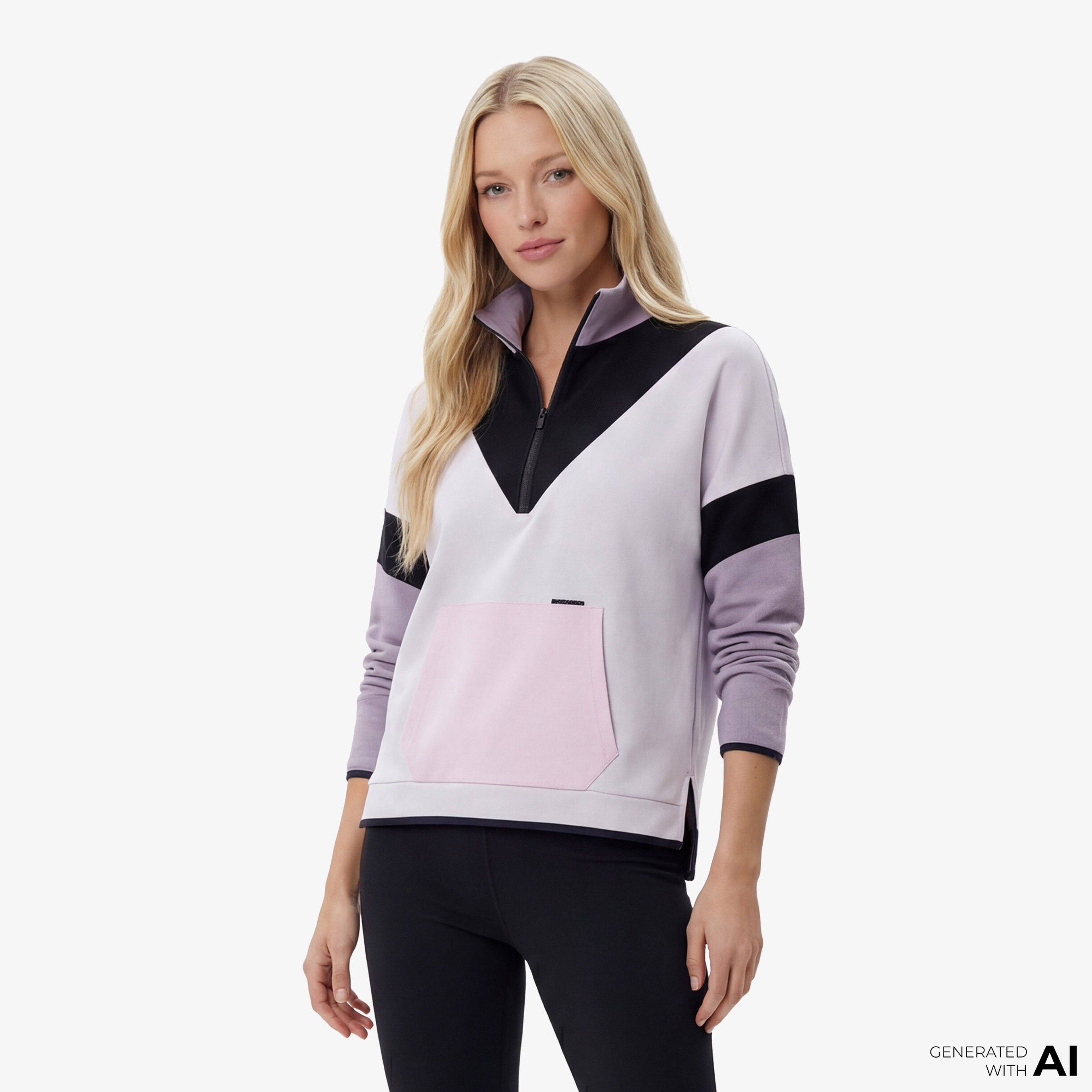 Skechers 2Xi-Lock Half Zip Kadın Beyaz Günlük Sweatshirt