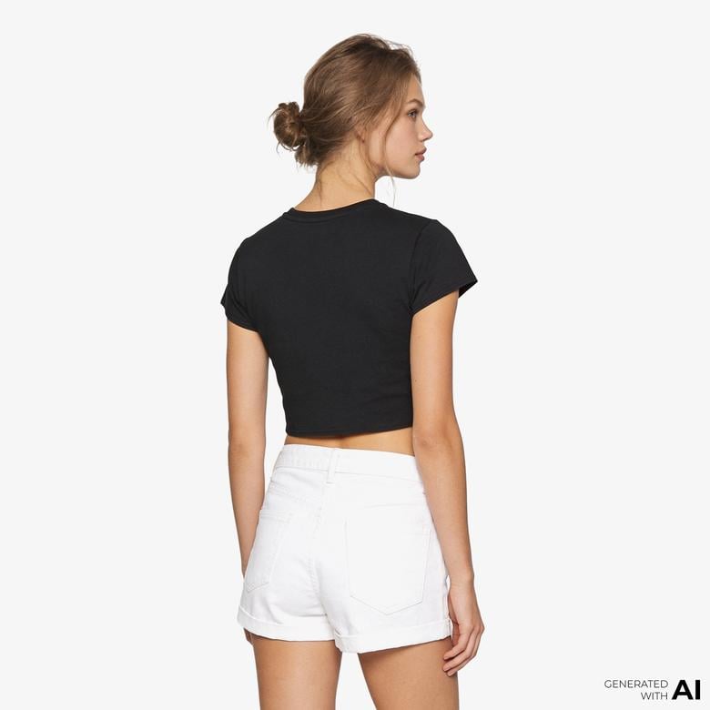 Converse Slim Fit Kadın Siyah T-Shirt