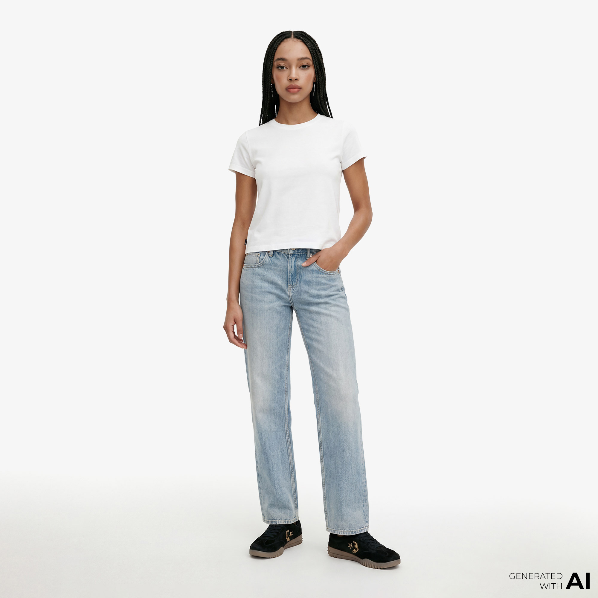 Converse Slim Fit Kadın Beyaz T-Shirt