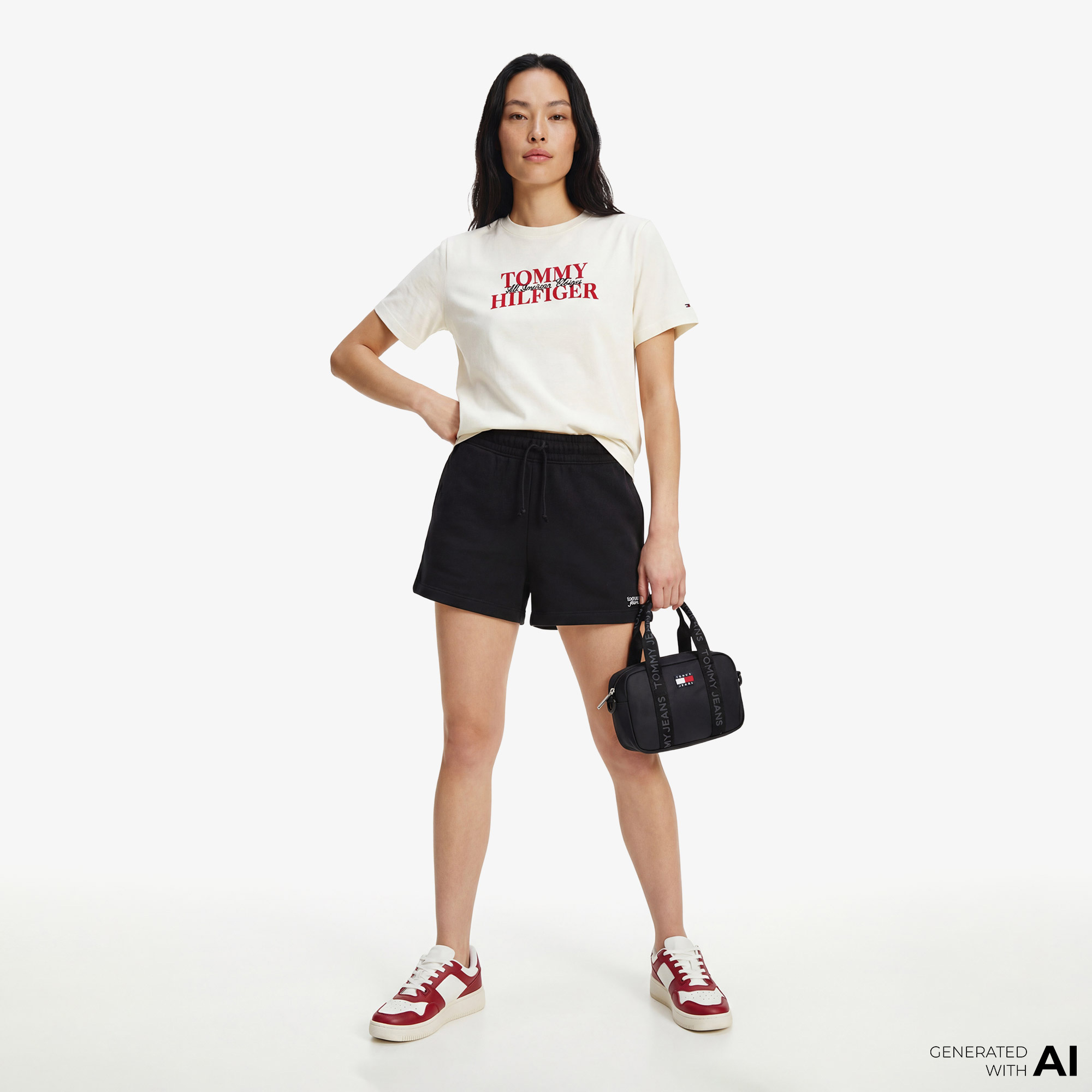 Tommy Jeans Script Kadın Siyah Şort