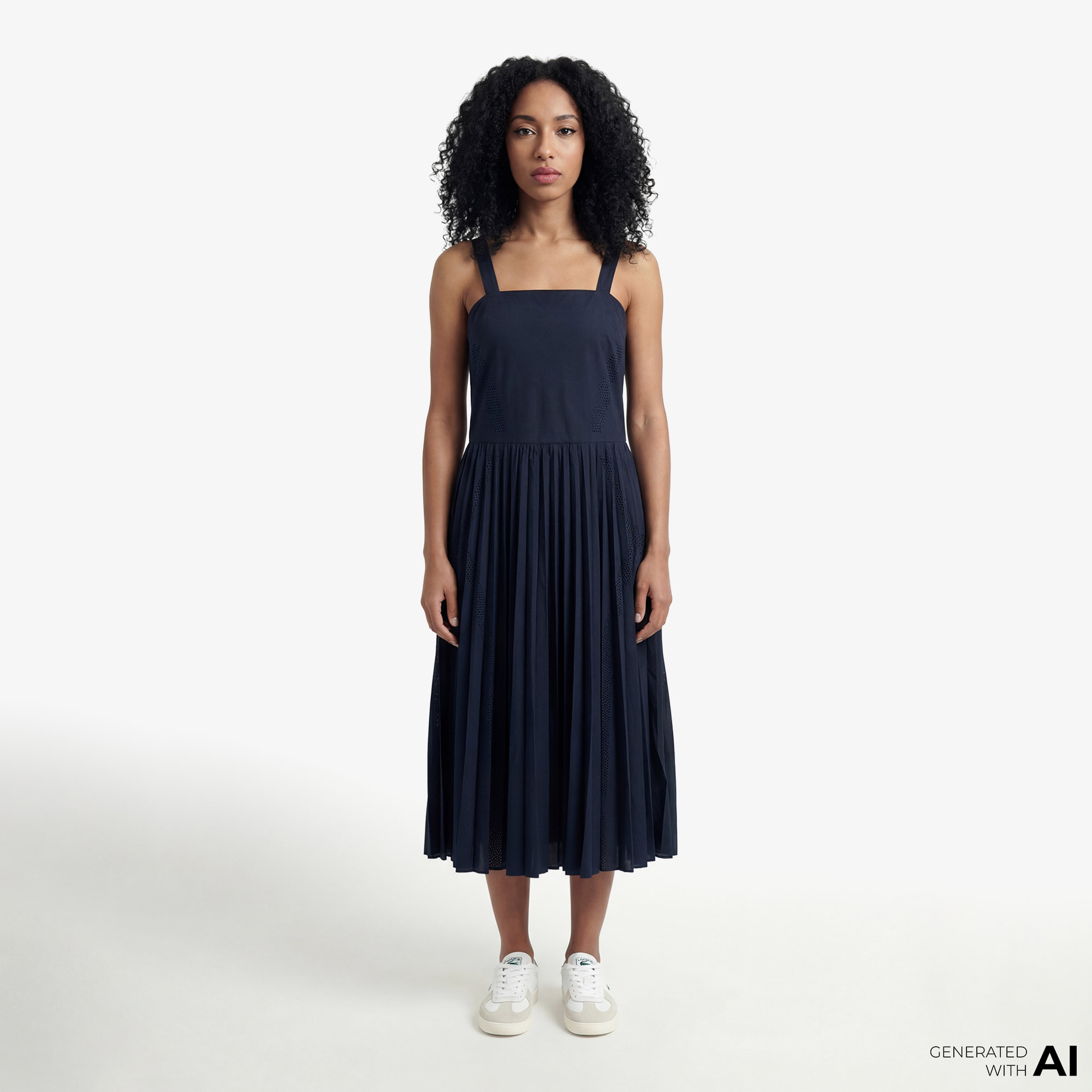 Kadın Regular Fit Kolsuz Lacivert Elbise