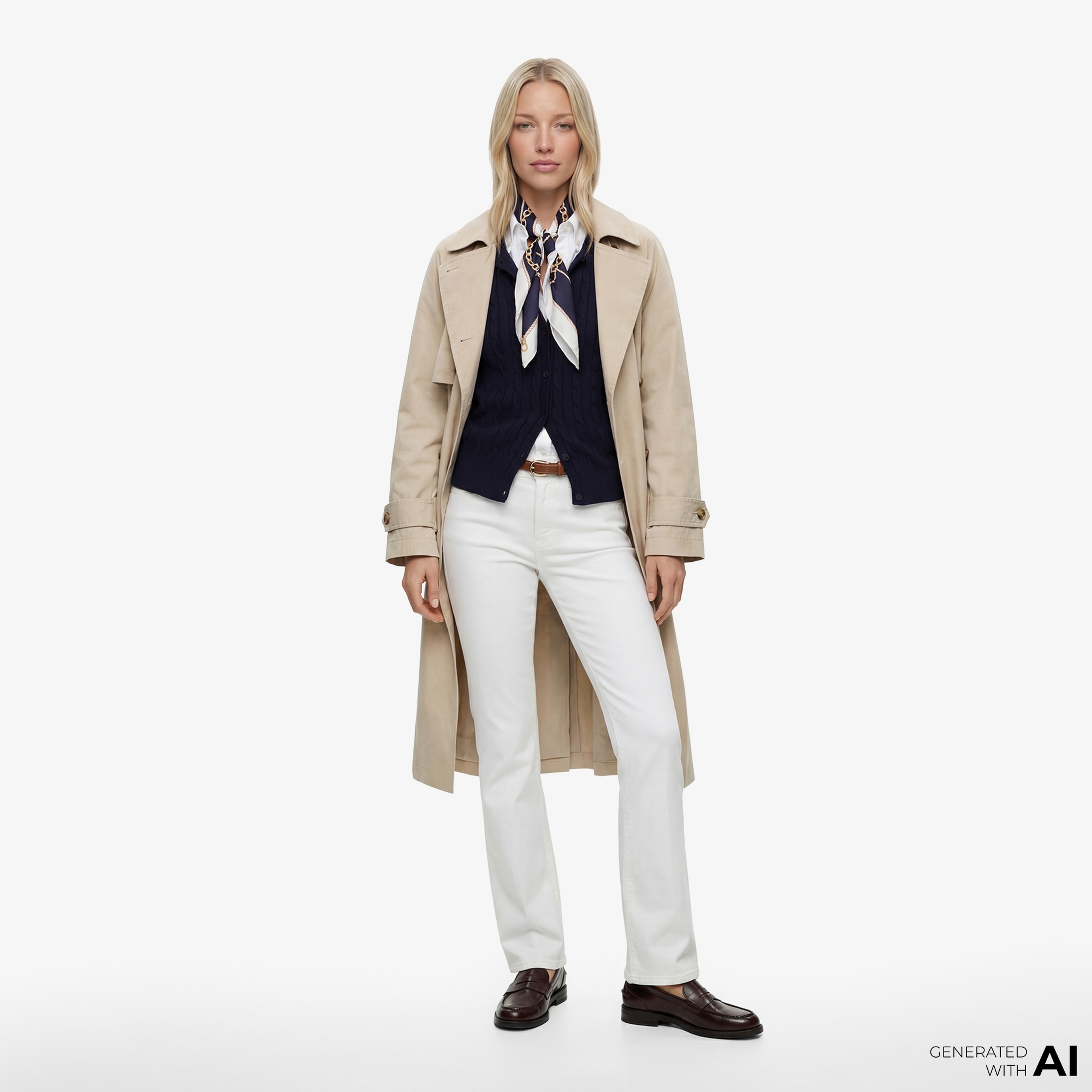 GANT Kadın Bej Relaxed Fit Klasik Yaka Trençkot