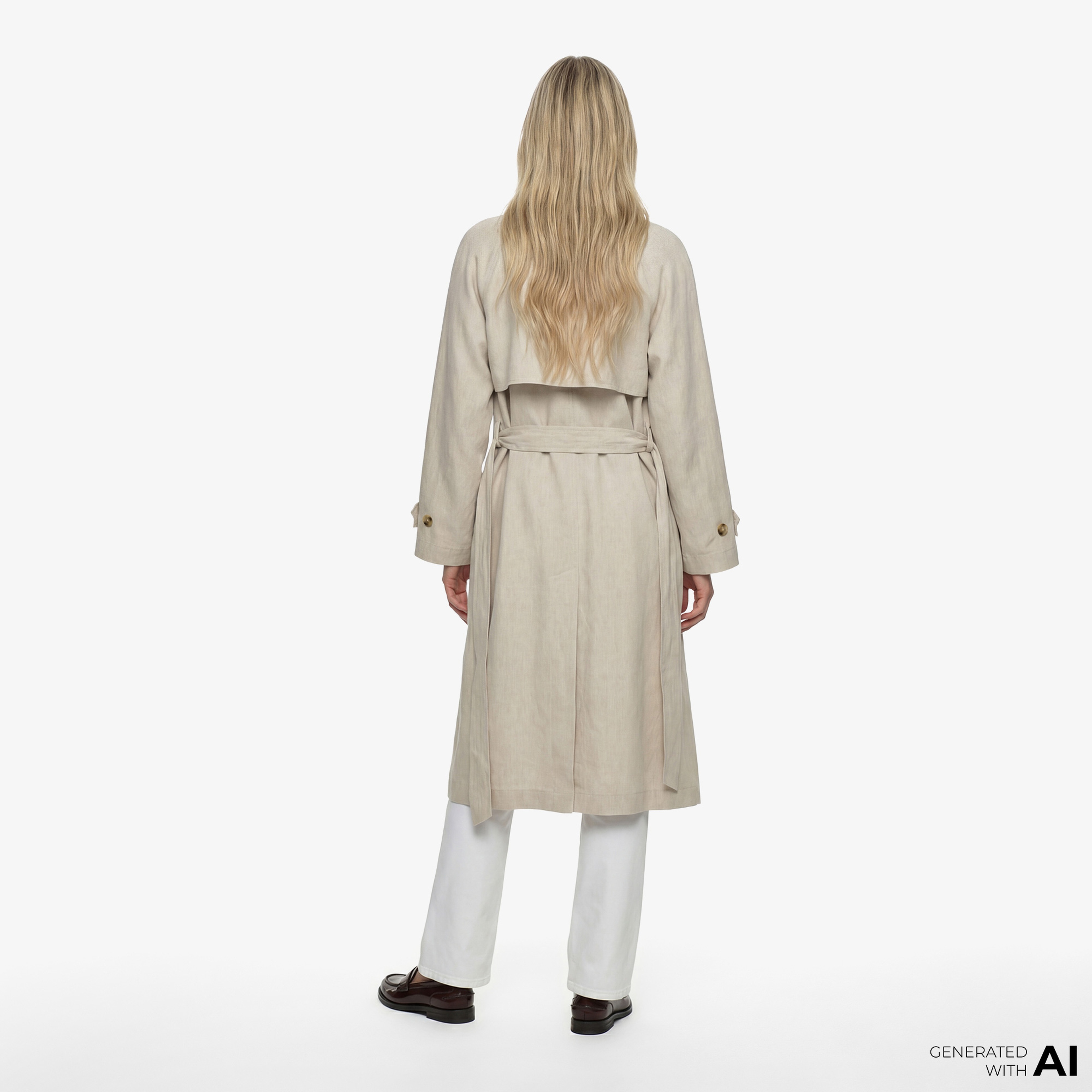 GANT Kadın Bej Relaxed Fit Klasik Yaka Trençkot