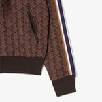 Lacoste Kadın Regular Fit Kapüşonlu Monogram Kahverengi Sweatshirt