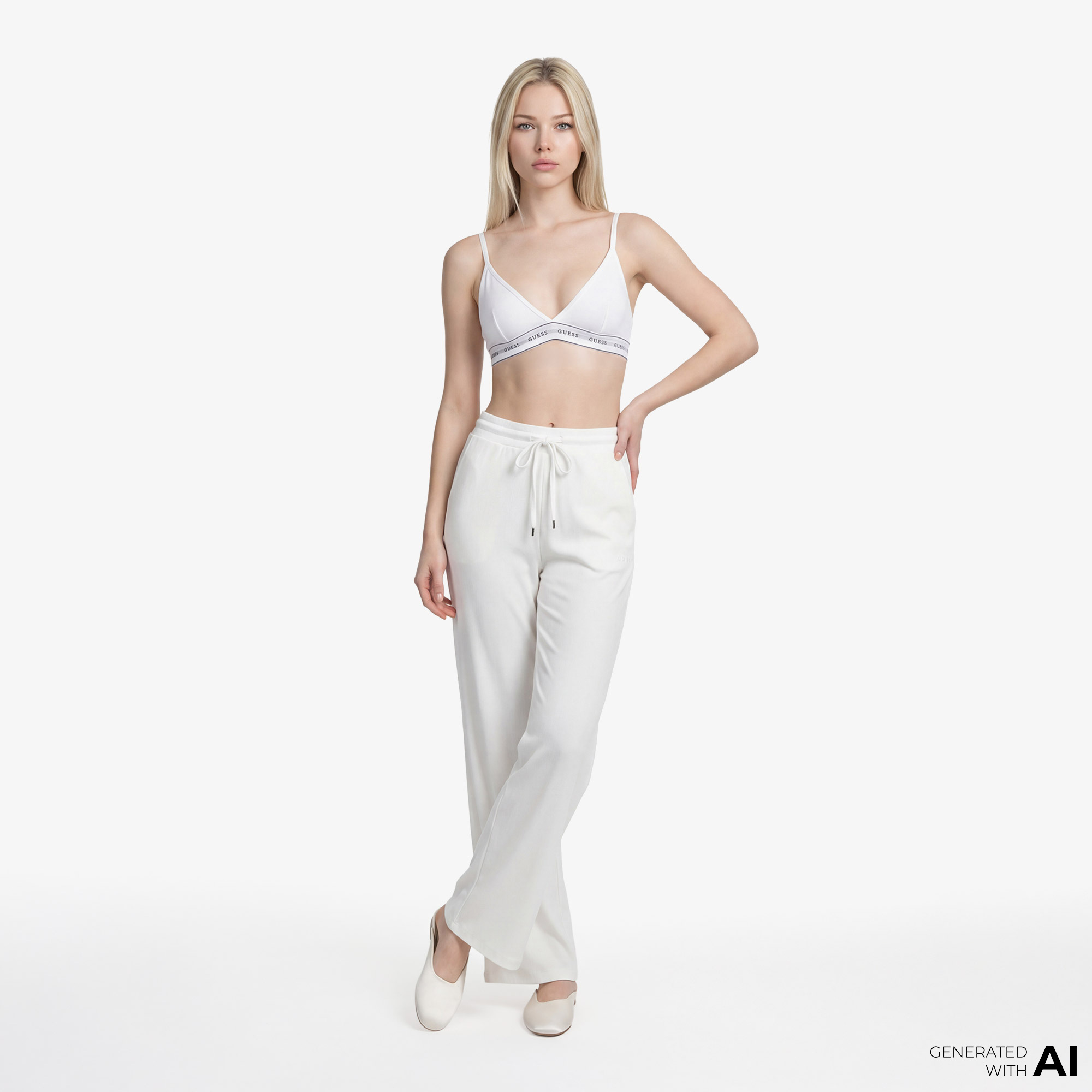 Guess Carrie Triangle  Kadın Beyaz Sütyen