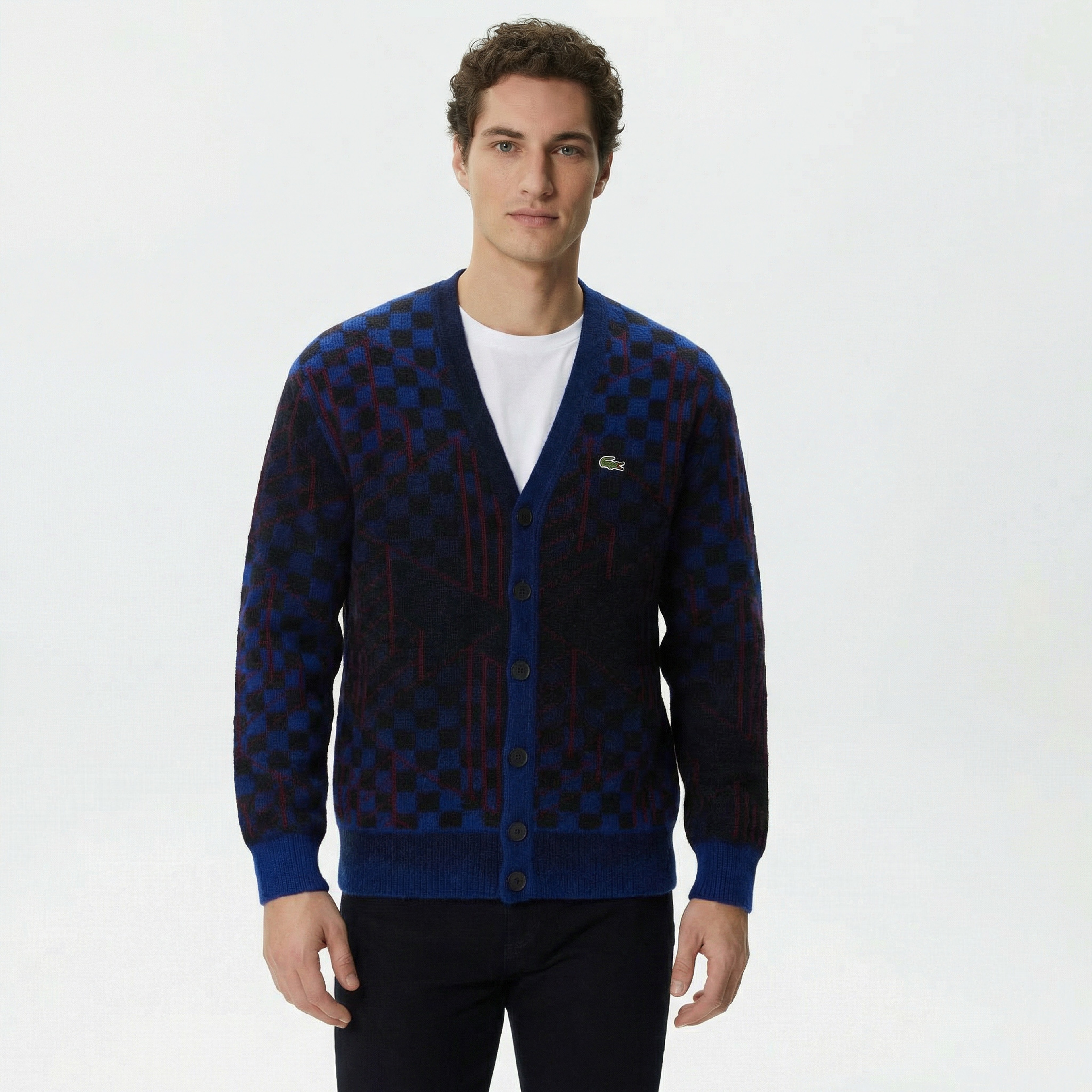 Unisex Desenli Siyah Hırka