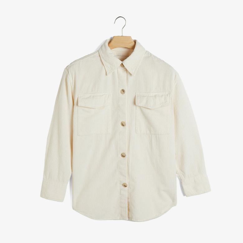 GANT Kadın Krem Relaxed Fit Klasik Yaka Gömlek
