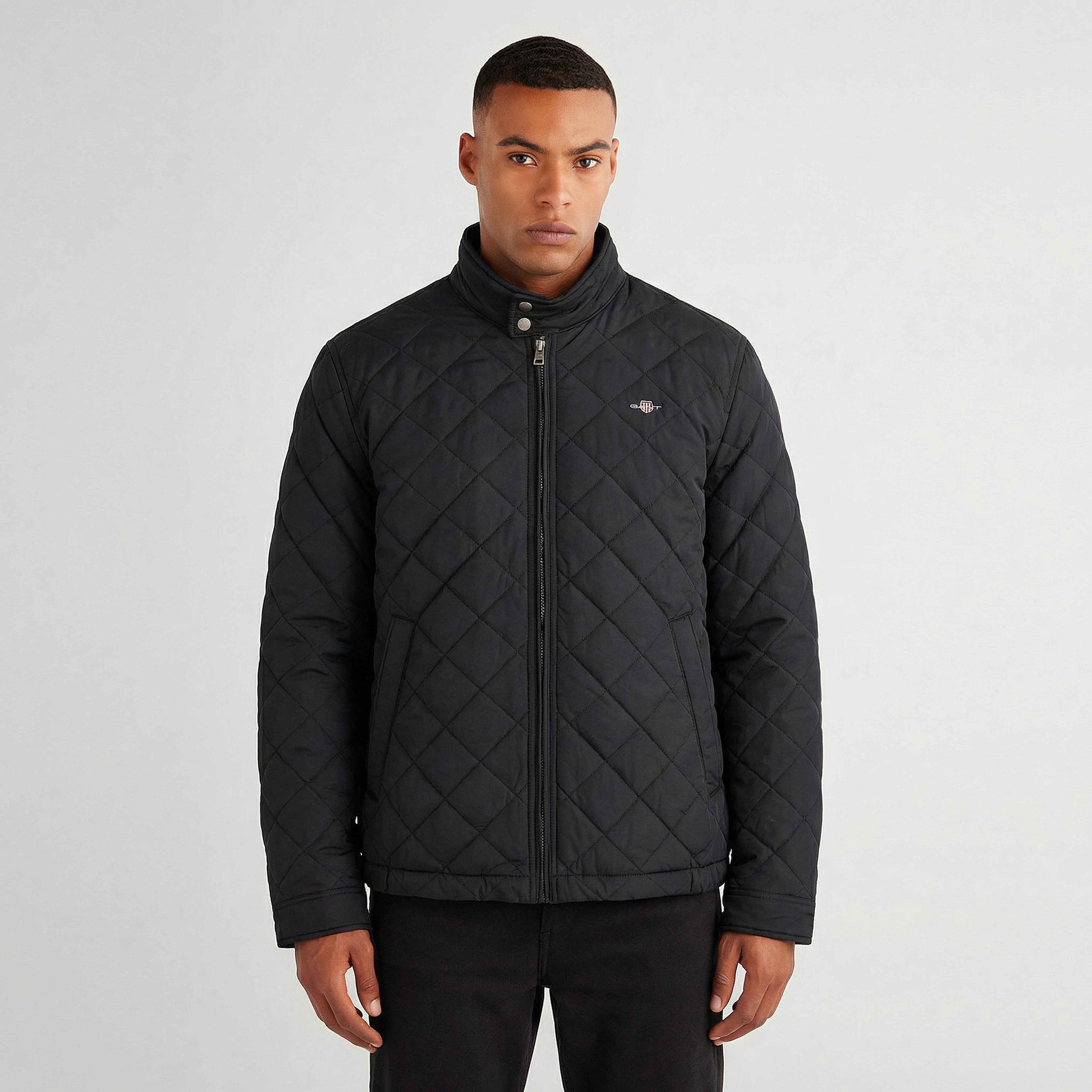 GANT Erkek Siyah Dik Yaka Logolu Ceket