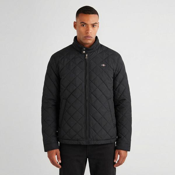 GANT Erkek Siyah Dik Yaka Logolu Ceket