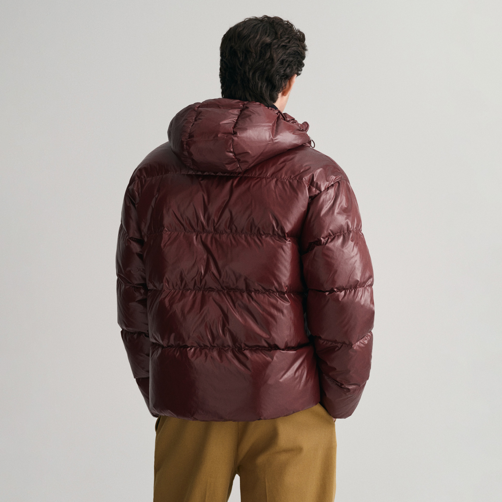 GANT Erkek Bordo Oversize Fit Kapüşonlu Kuş Tüyü Mont