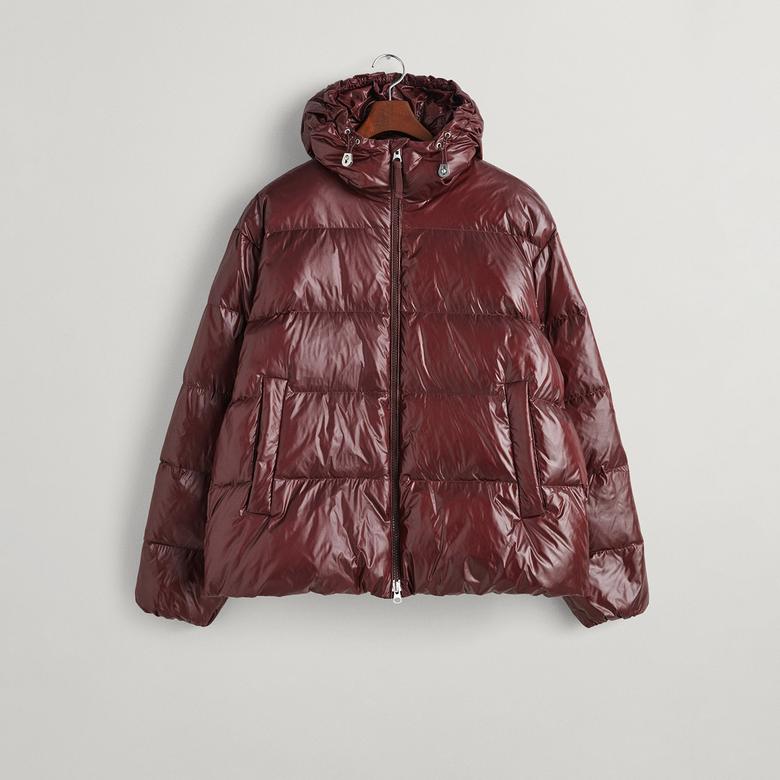 GANT Erkek Bordo Oversize Fit Kapüşonlu Kuş Tüyü Mont