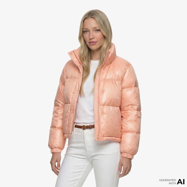 Gant Kadın Pembe Dik Yaka Kapitone Mont