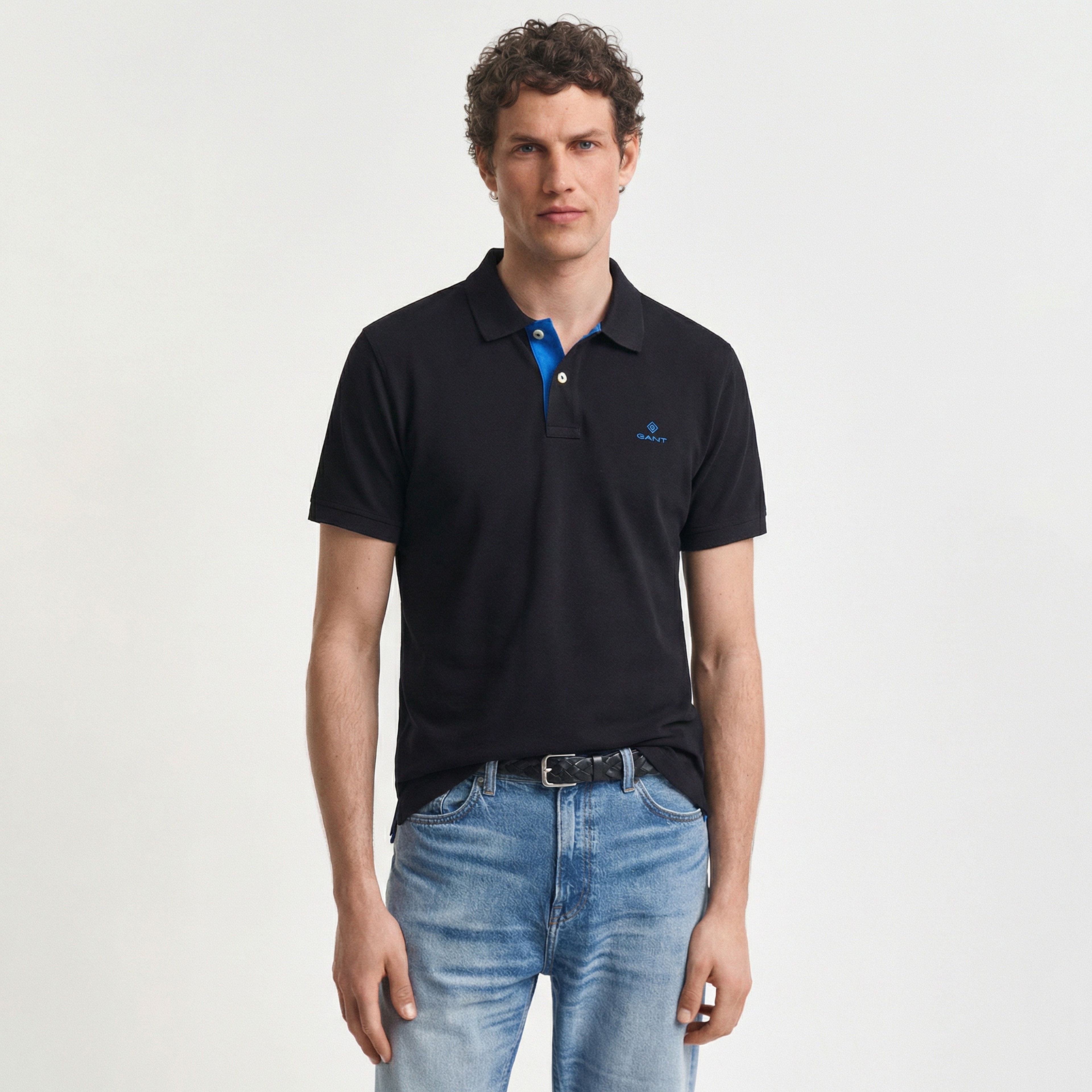 GANT Erkek Siyah Slim Fit Polo