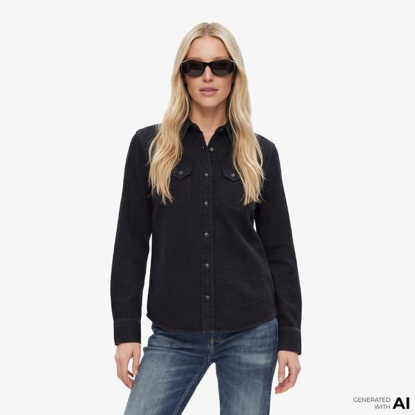 KADIN SİYAH GÖMLEK