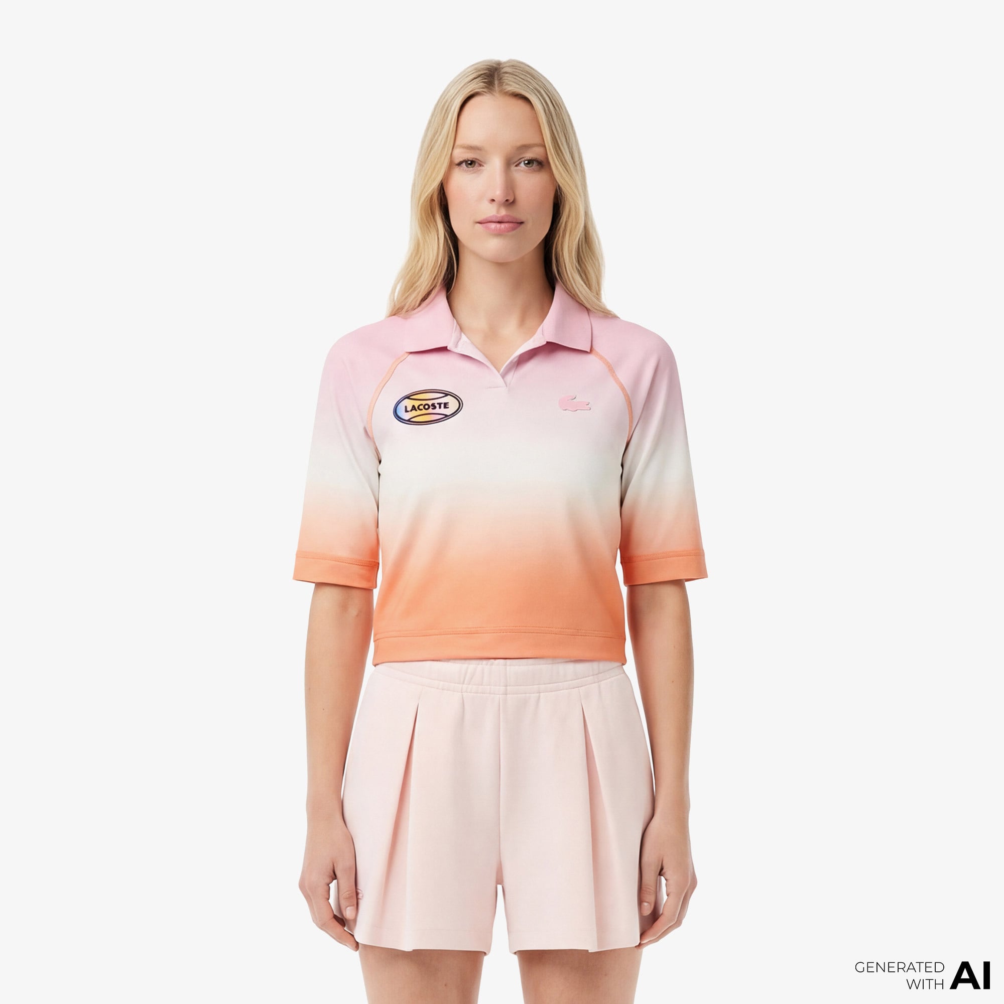 Lacoste SPORT Kadın Slim Fit Açık Turuncu Polo