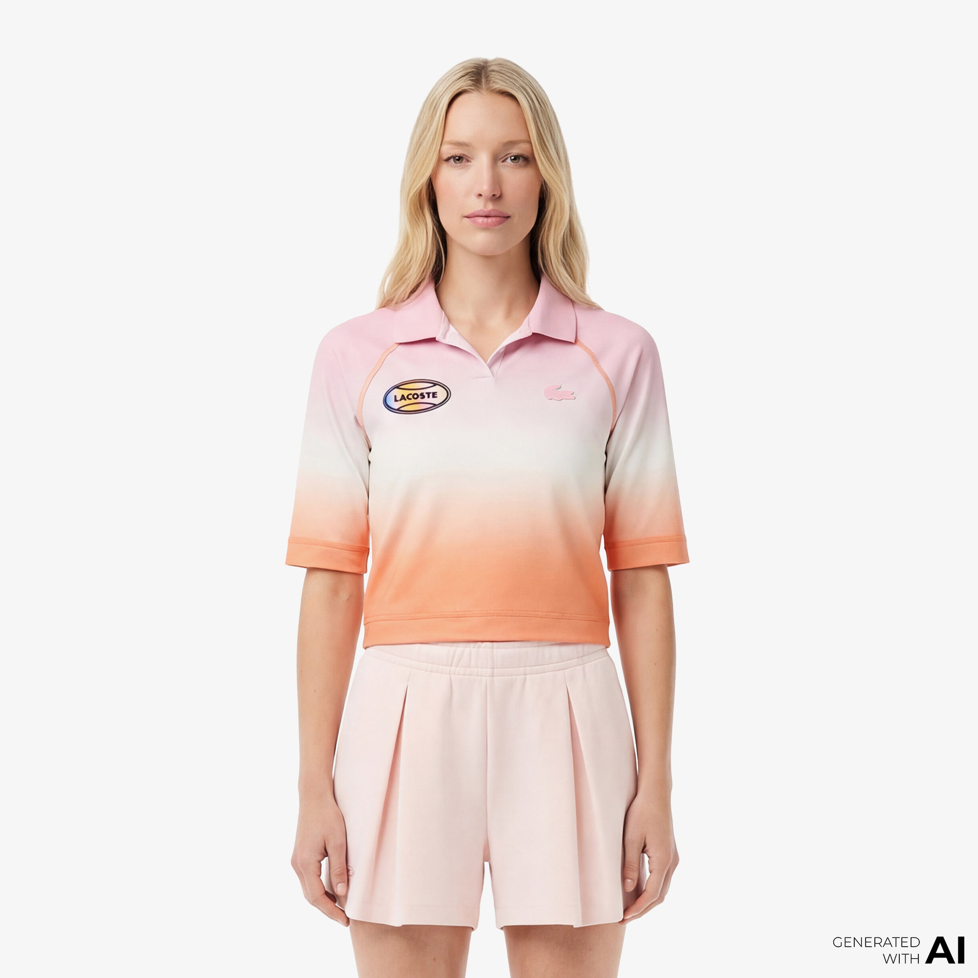 Lacoste SPORT Kadın Slim Fit Açık Turuncu Polo