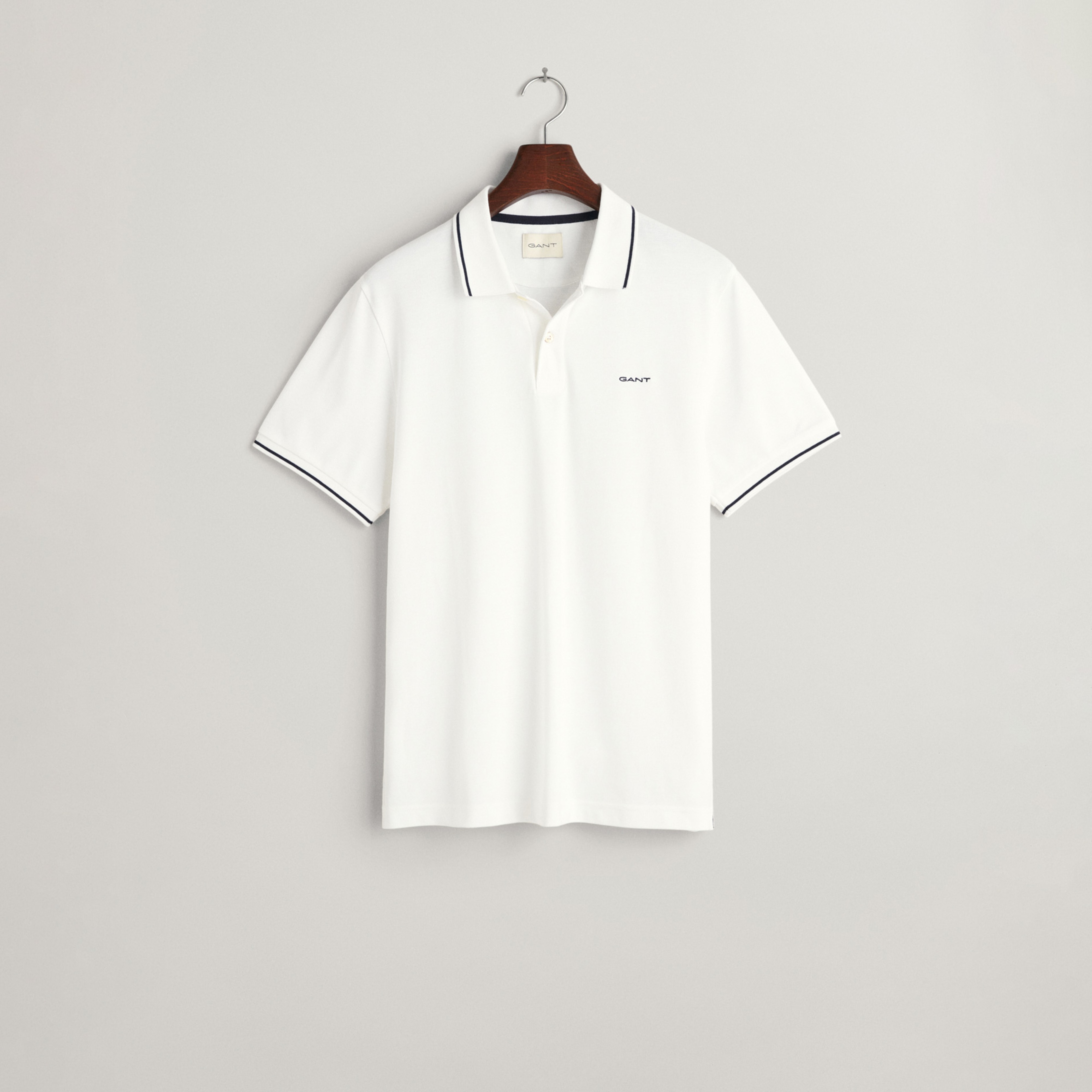 GANT Erkek Beyaz Regular Fit Polo Yaka T-Shirt
