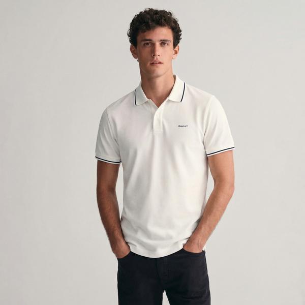 GANT Erkek Beyaz Regular Fit Polo Yaka T-Shirt