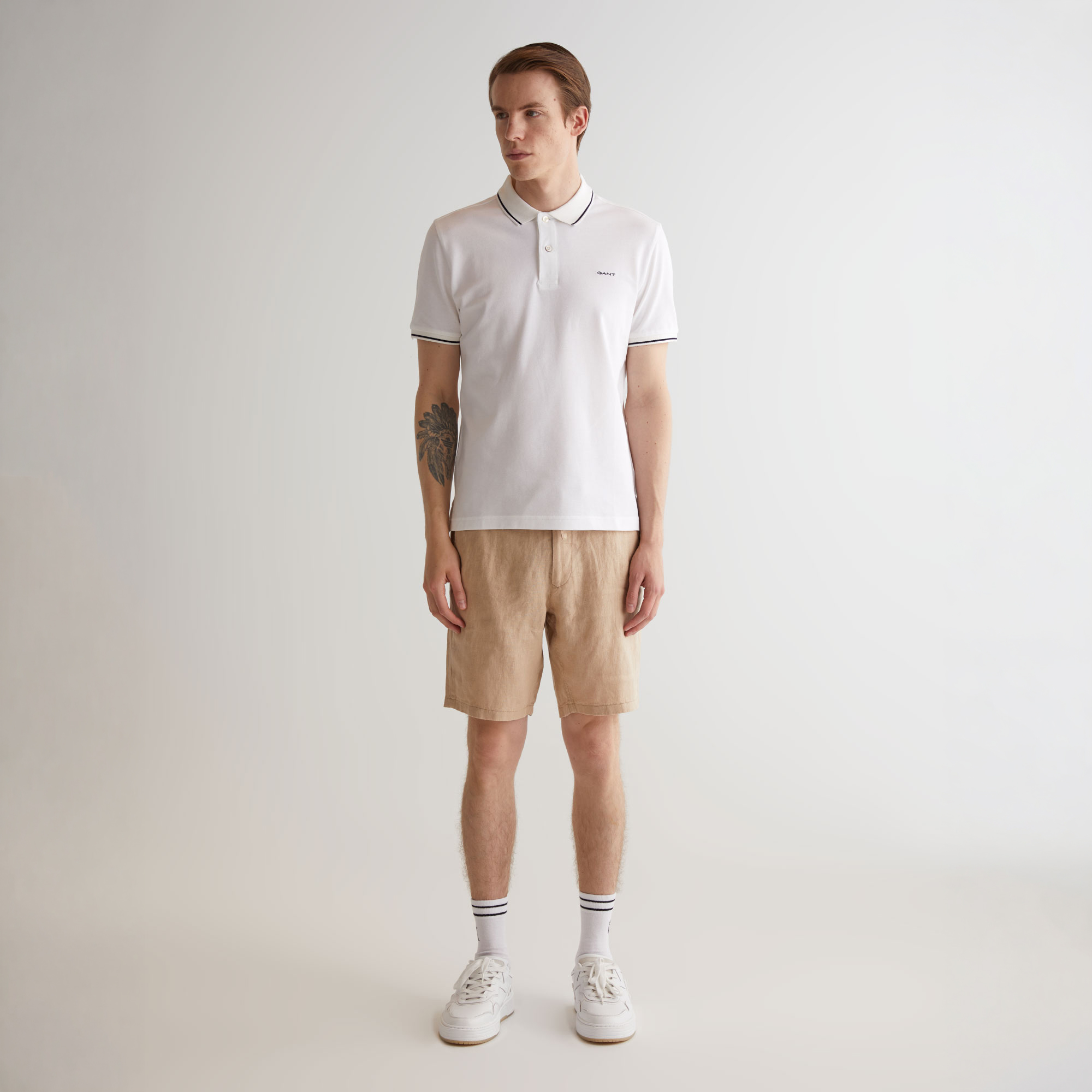 GANT Erkek Bej Relaxed Fit Keten Şort