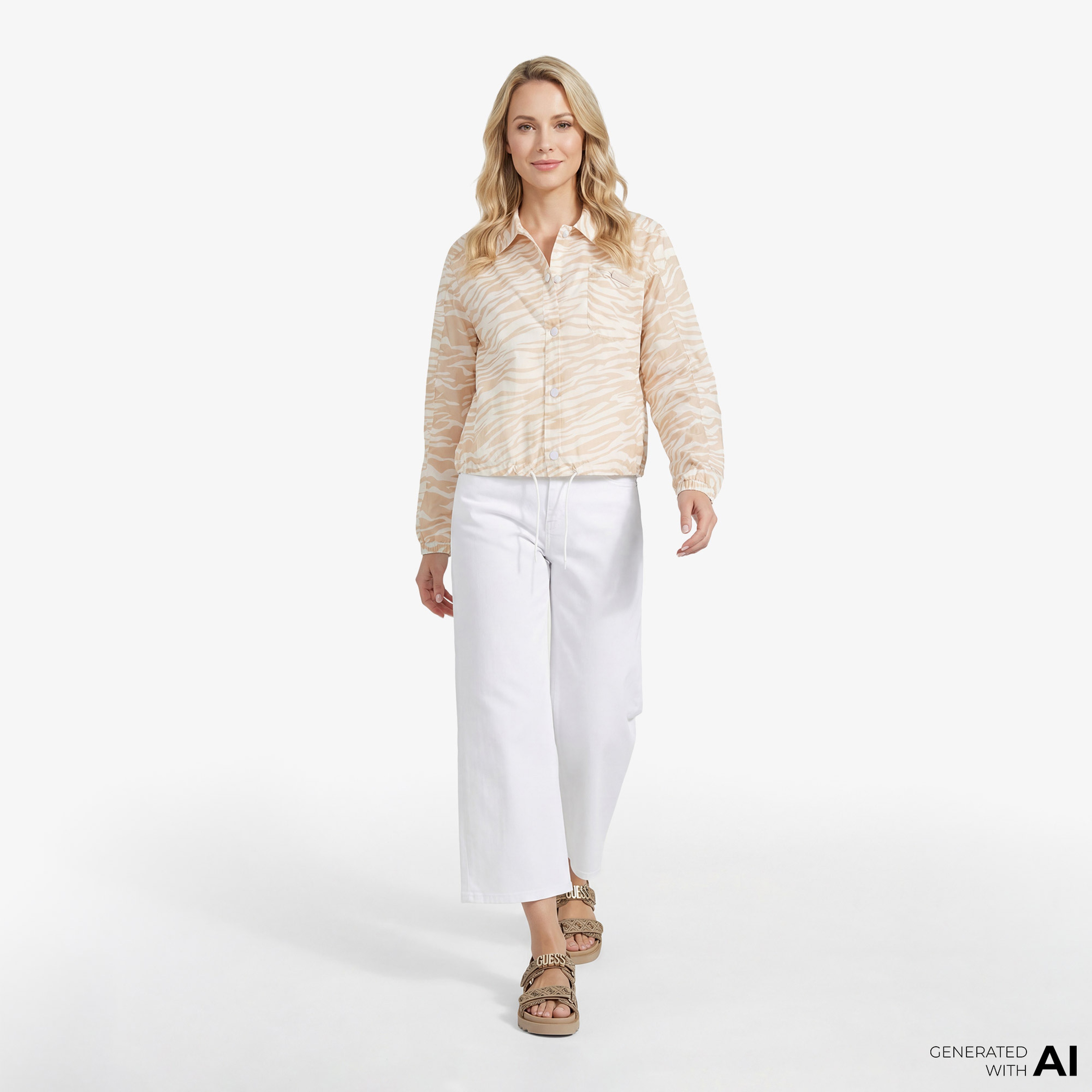 Guess Kadın Krem Ceket