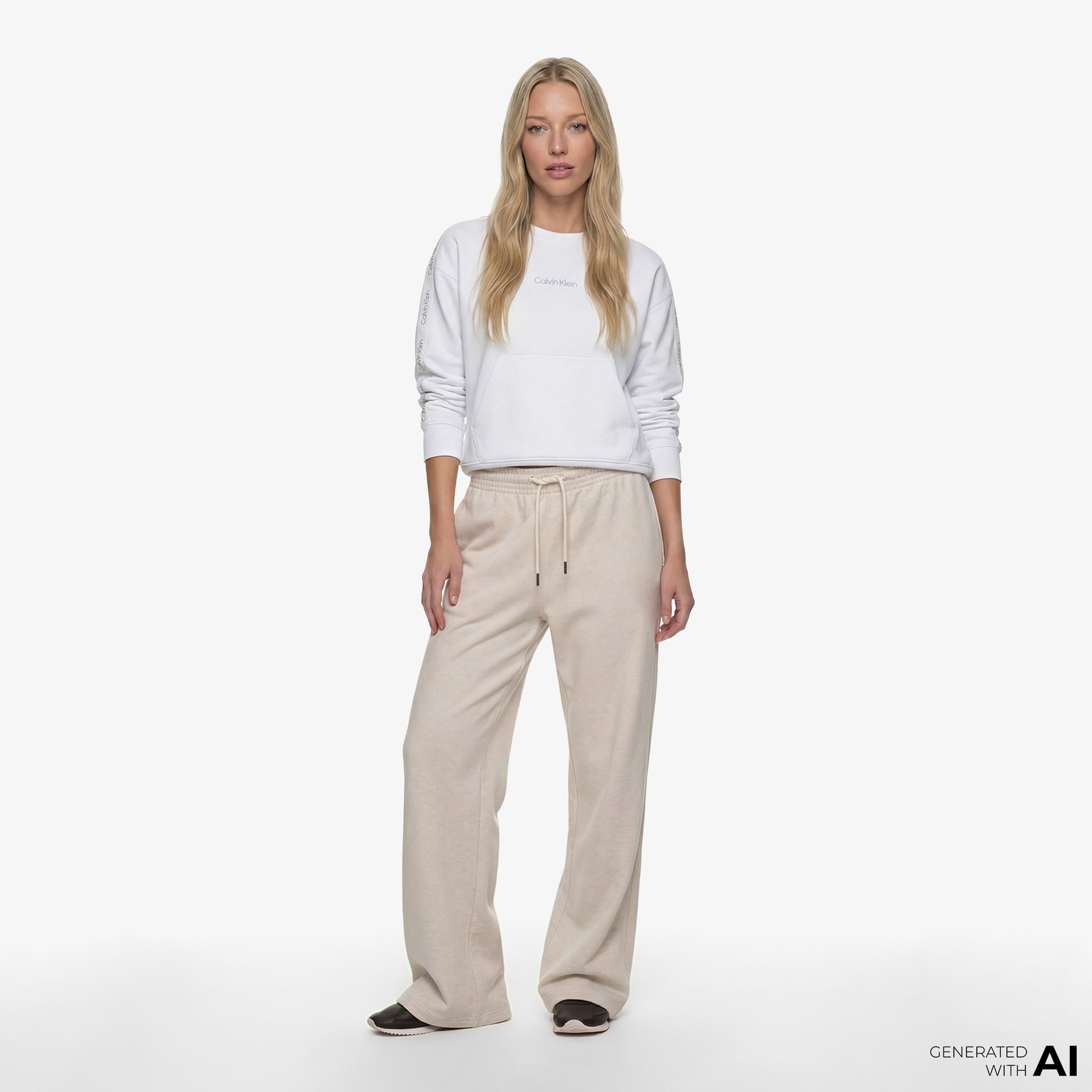 Calvin Klein Kadın Beyaz Triko