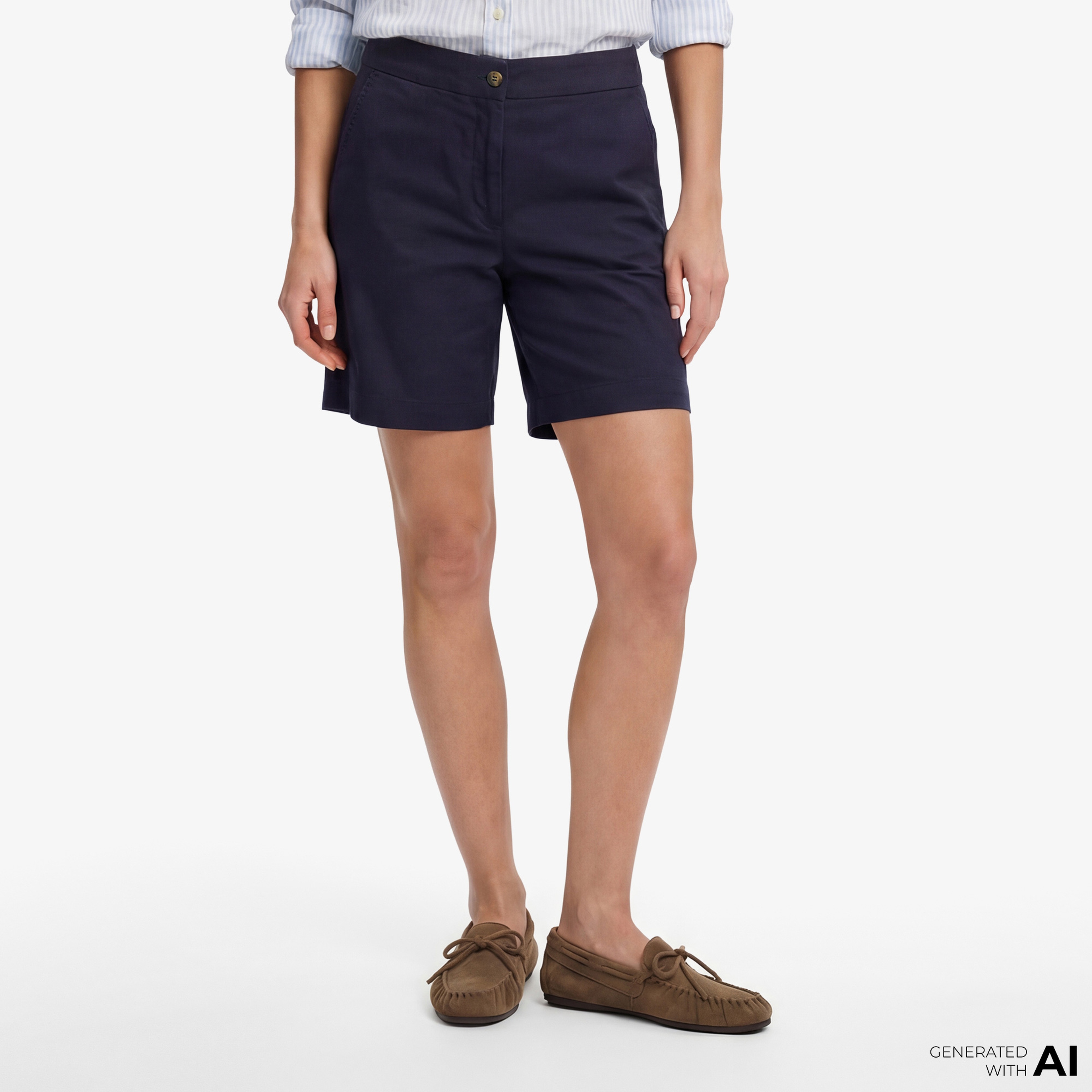 GANT Kadın Lacivert Slim Fit Şort