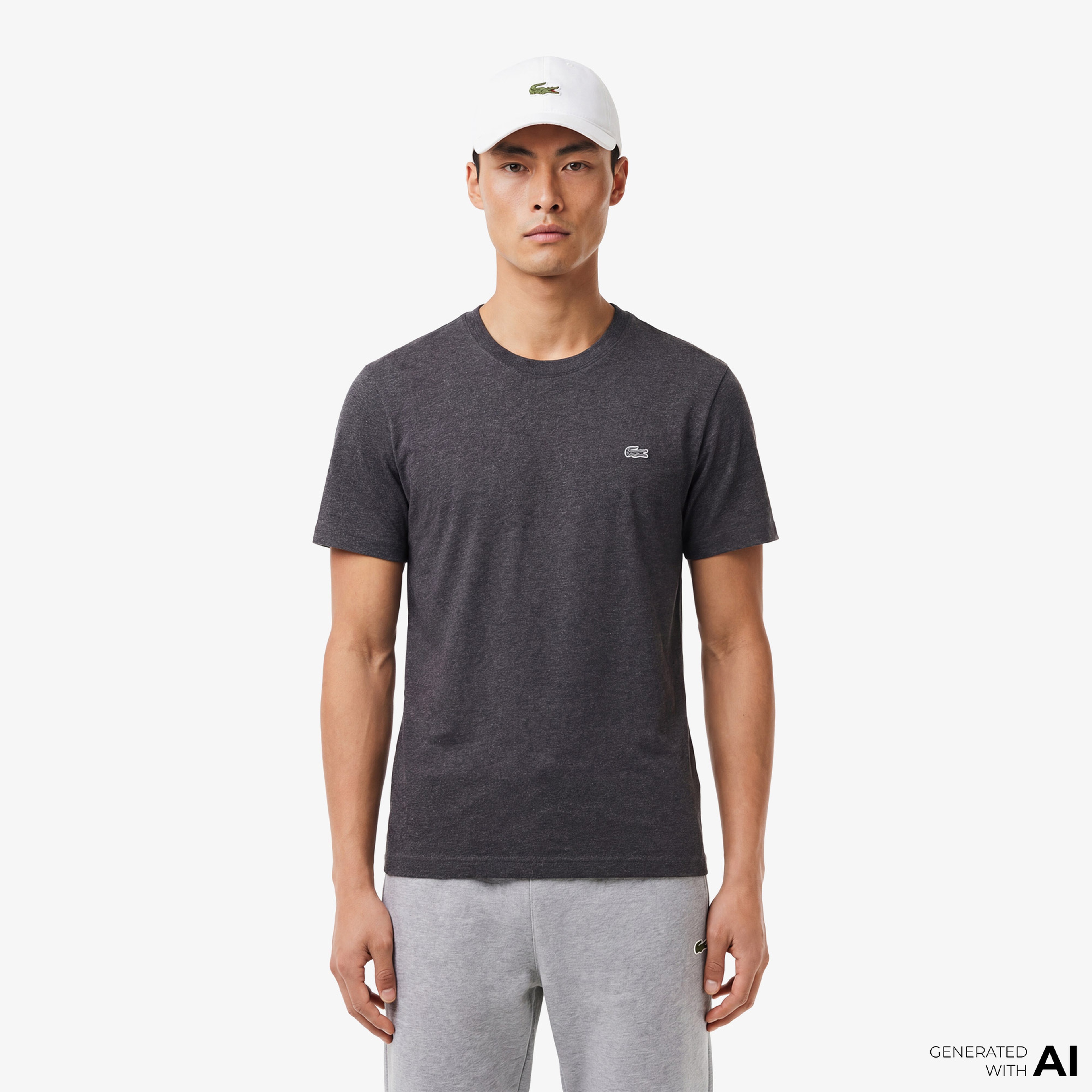 Erkek Regular Fit Bisiklet Yaka Koyu Gri T-Shirt