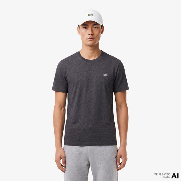 Erkek Regular Fit Bisiklet Yaka Koyu Gri T-Shirt