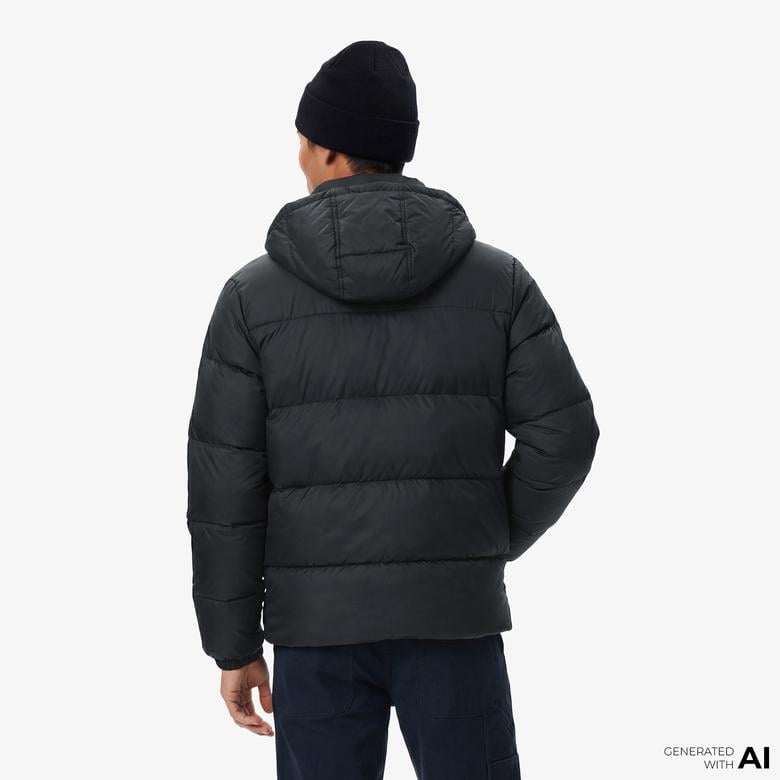 Converse Classic Erkek Kapüşonlu Siyah Şişme Mont