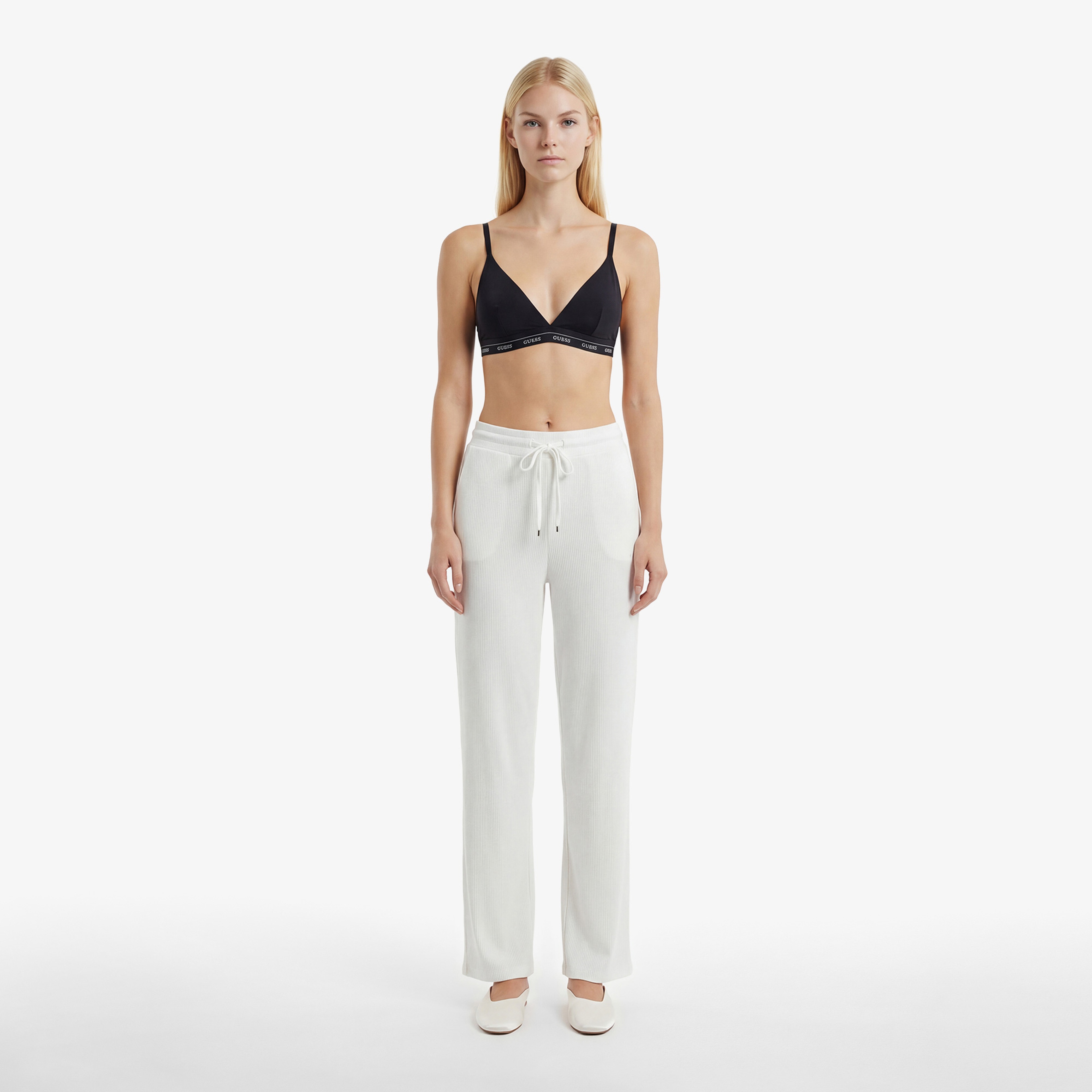 Guess Jane Soft Triangle Shiny Microfiber 130 Kadın Siyah Sütyen