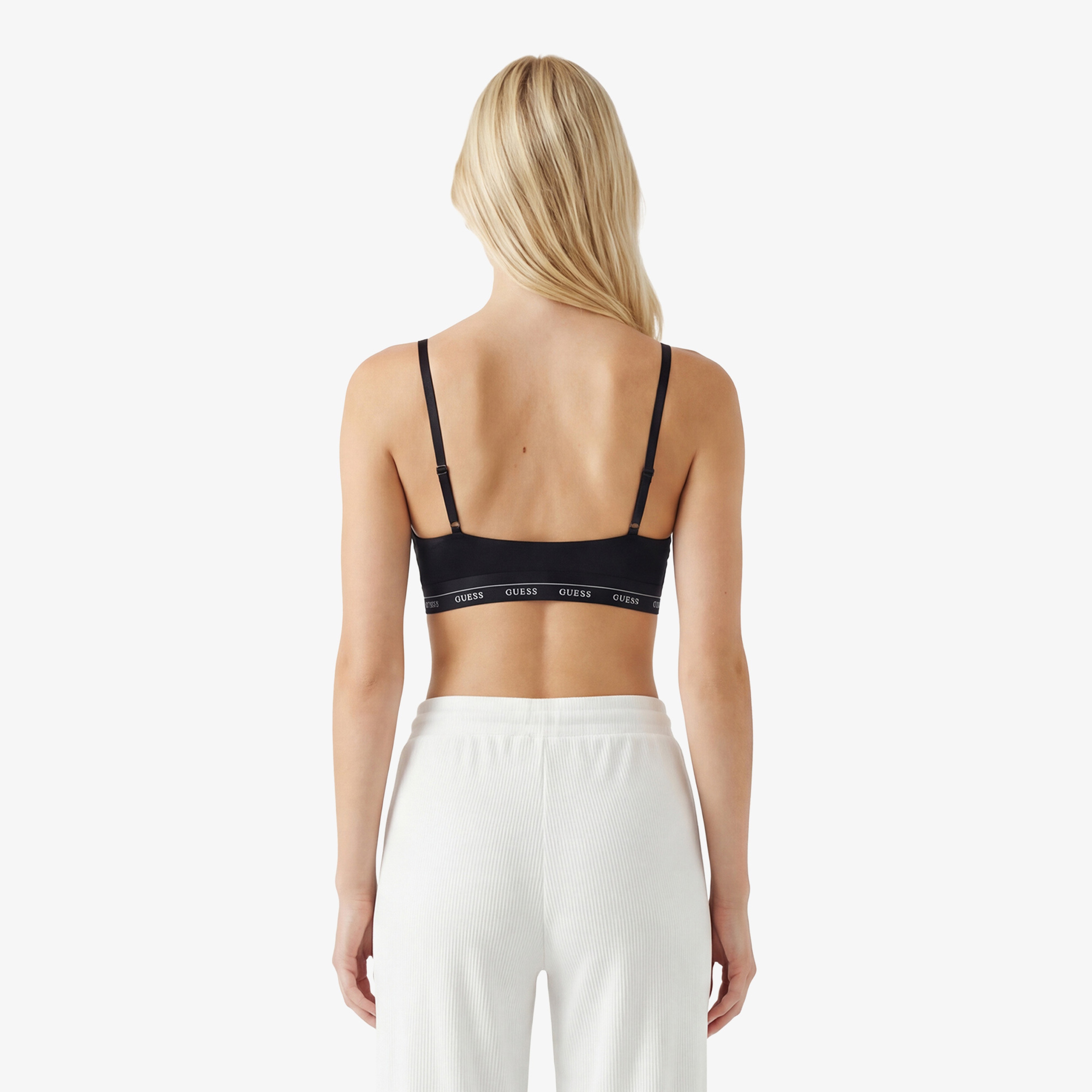 Guess Jane Soft Triangle Shiny Microfiber 130 Kadın Siyah Sütyen