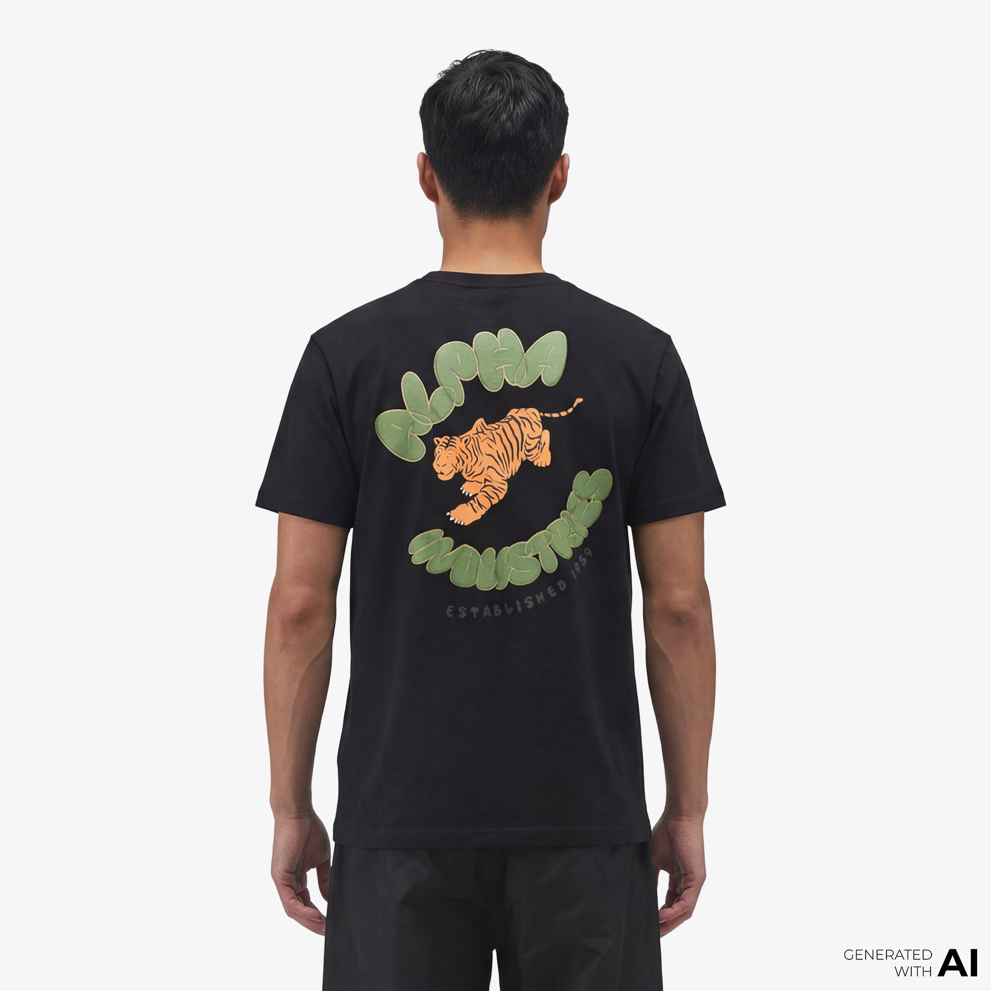Alpha Industries Tiger Erkek Siyah T-Shirt