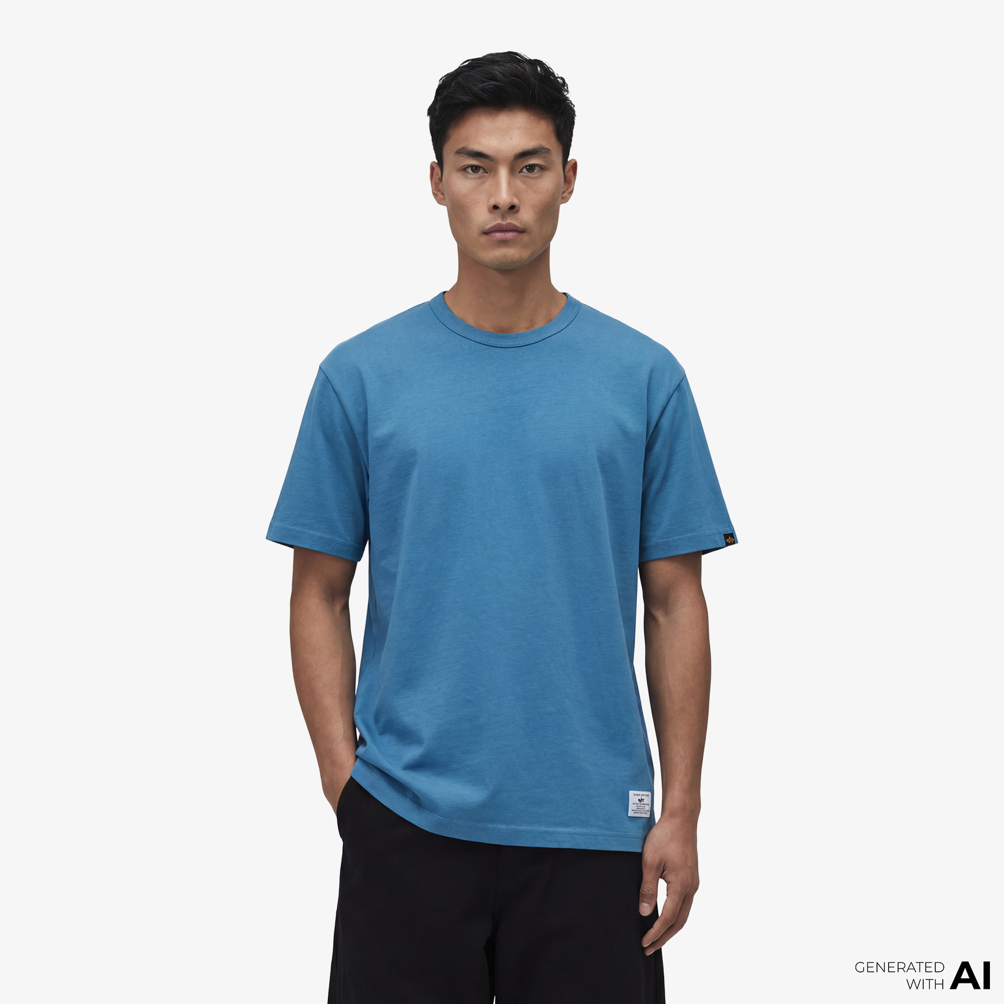 Alpha Industries Essential Erkek Mavi T-Shirt